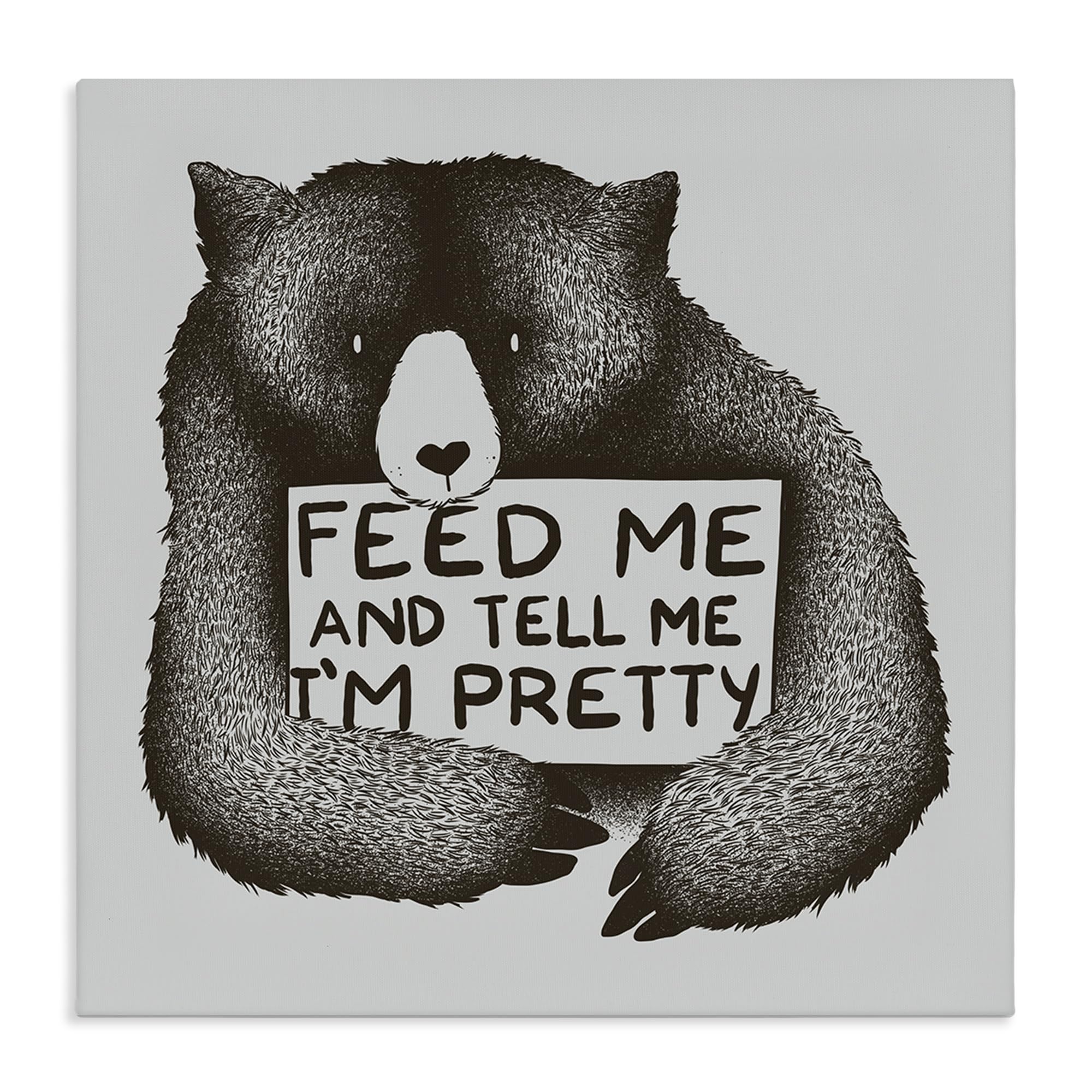 Bear Humor Lodge Quote, 36 x 36 Inch Canvas Wall Art