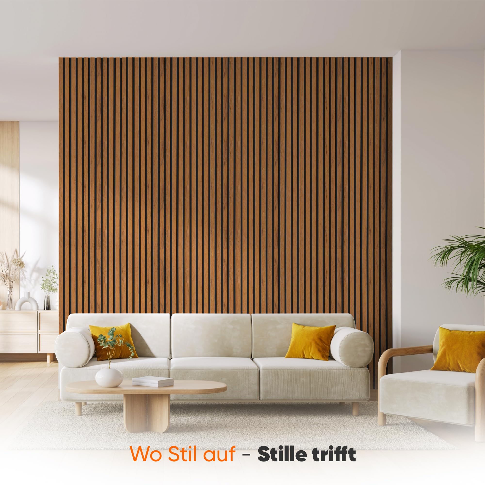 IZODEKOR 3D Akustikpaneele holz 120 x 60 cm - Wandpaneele Holz für Wanddeko, Schallschutzplatten, Holzoptik Wandpaneele für Wohnzimmer, Büro, Küche, Teak
