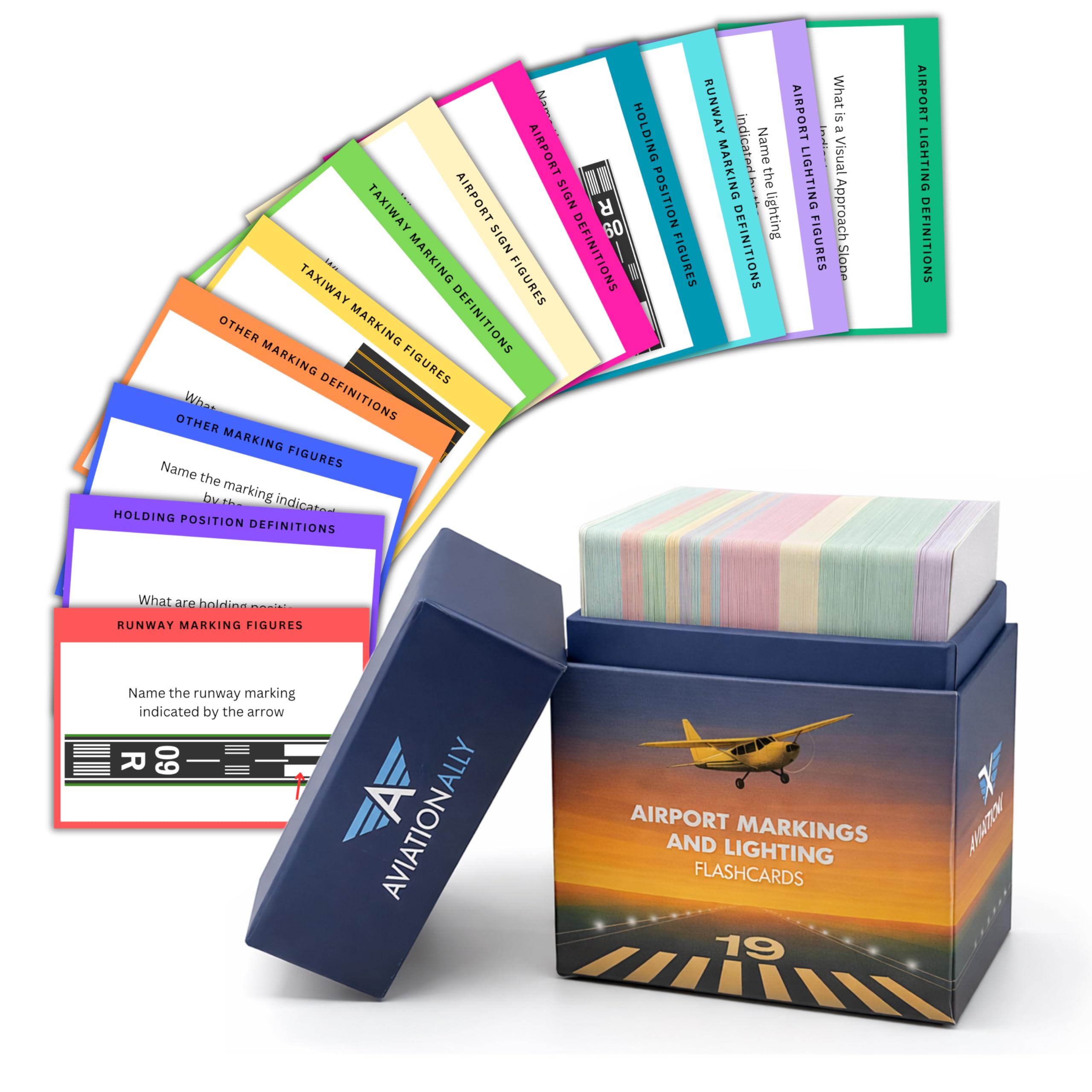 Tarjetas de iluminación y marcas de aeropuerto: figuras y señales para pilotos y estudiantes 7