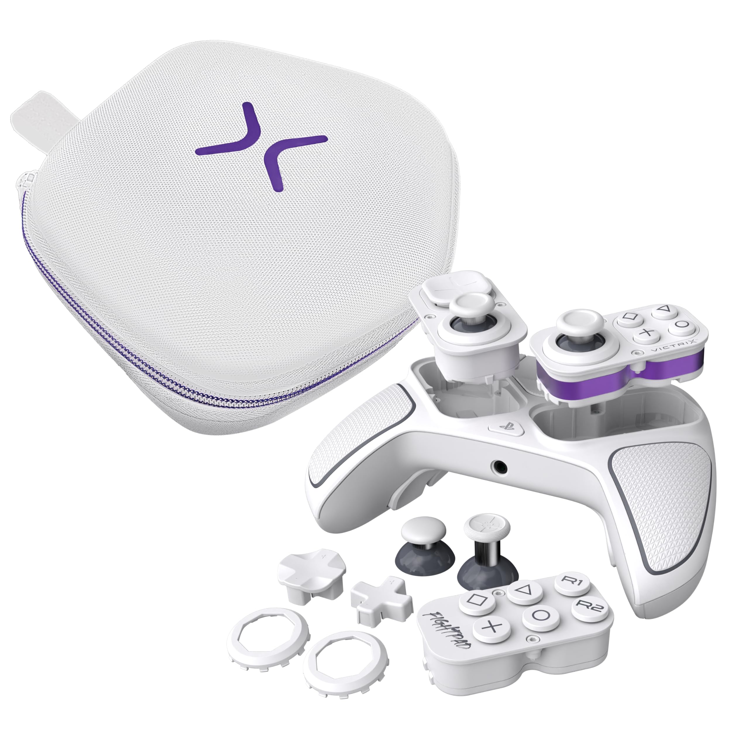 Turtle Beach Victrix Pro BFG Reloaded Bianco Controller da gaming modulare wireless - PlayStation 5, PlayStation 4, PC, modulo Fightpad, con licenza ufficiale PlayStation.