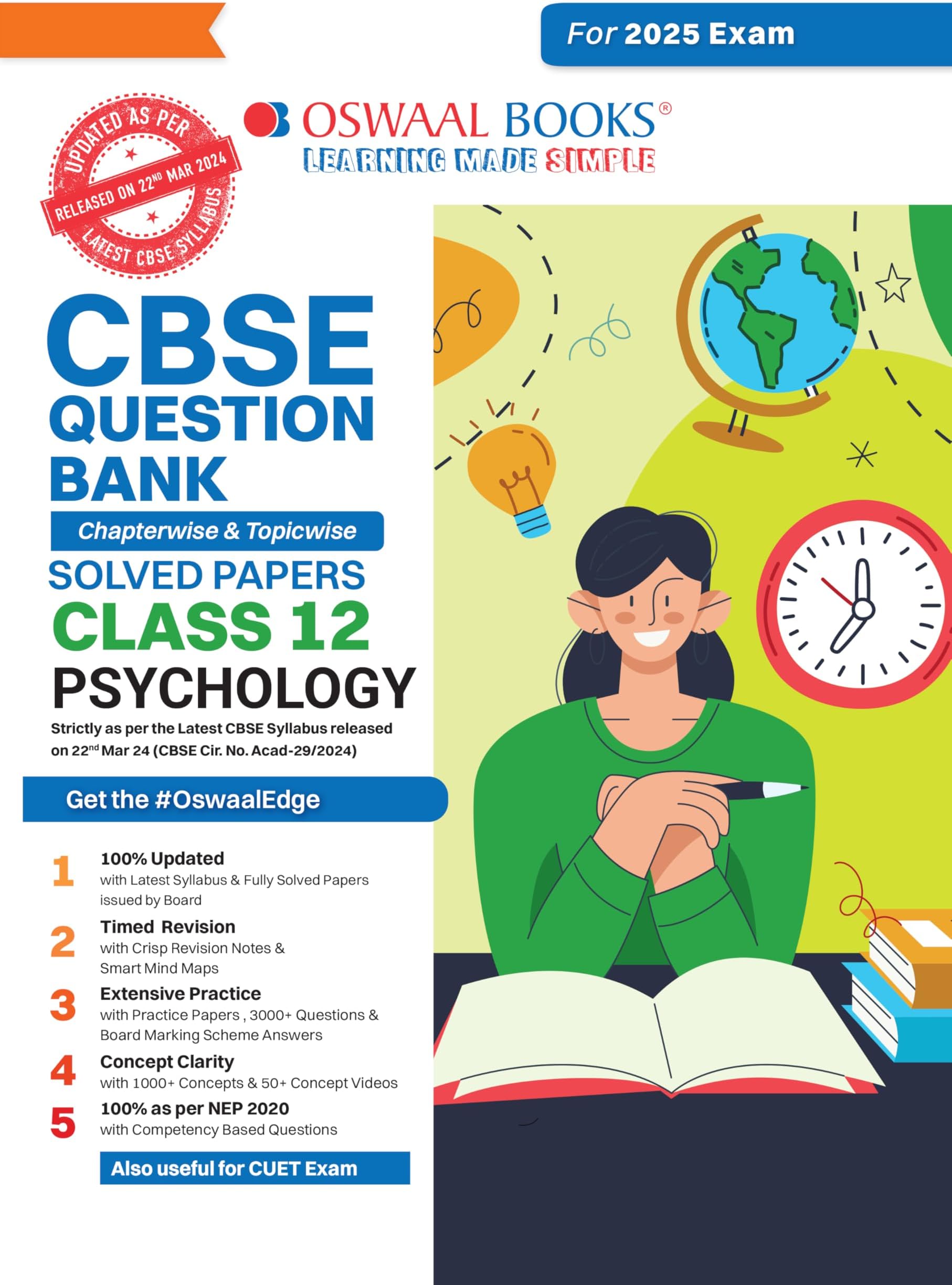Oswaal CBSE Question Bank Class 12 Psychology, Chapterwise and Topicwise Solved Papers For Board Exams 2025