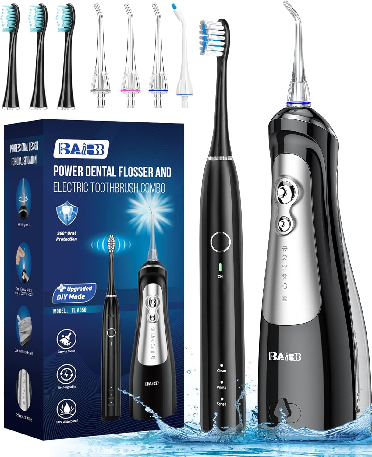 Water Dental Flosser with Electric Toothbrush Combo, Kuwait Ubuy