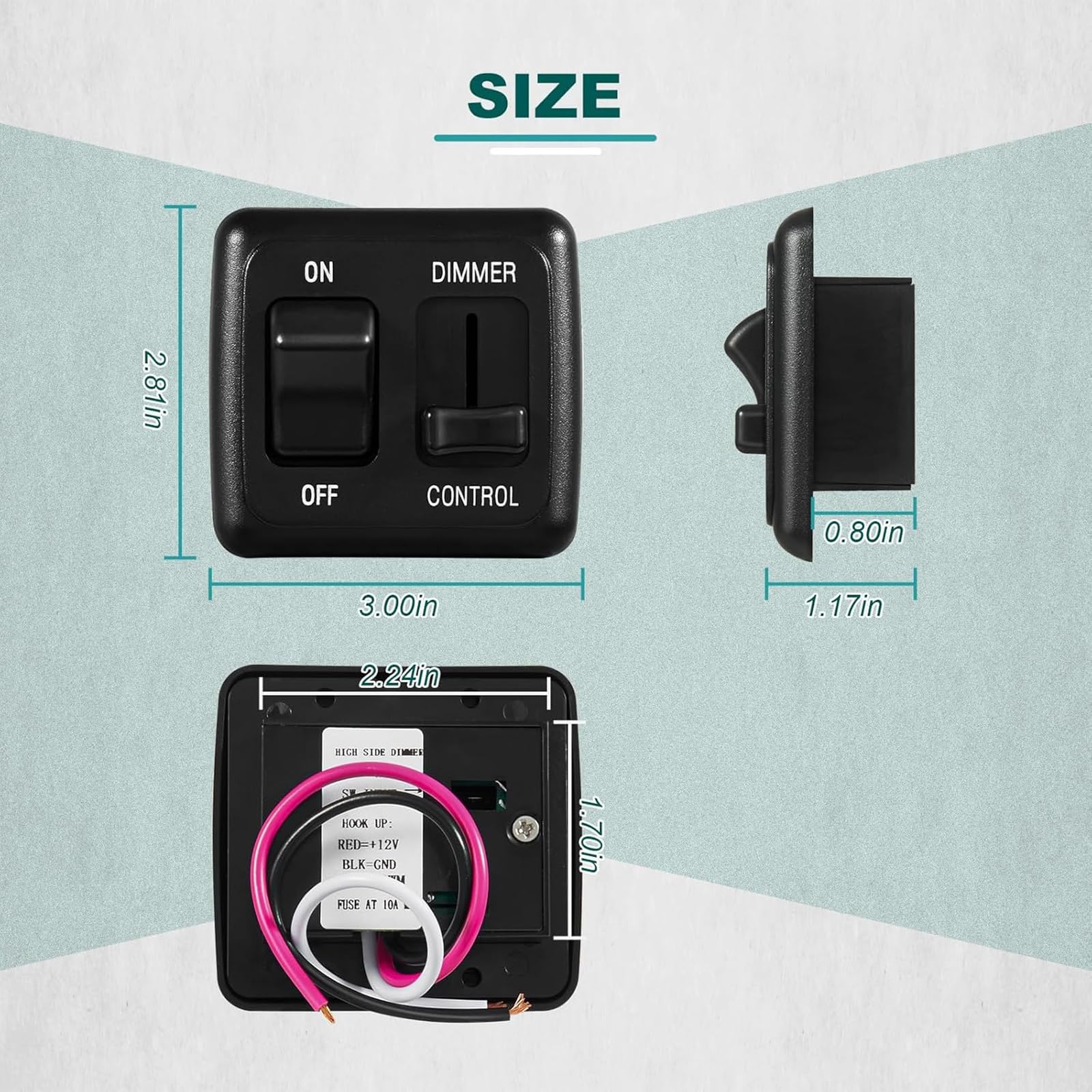 Dimmer Switches 12 Volt DC Dimmer For LED Halogen Incandescent - Foto 4
