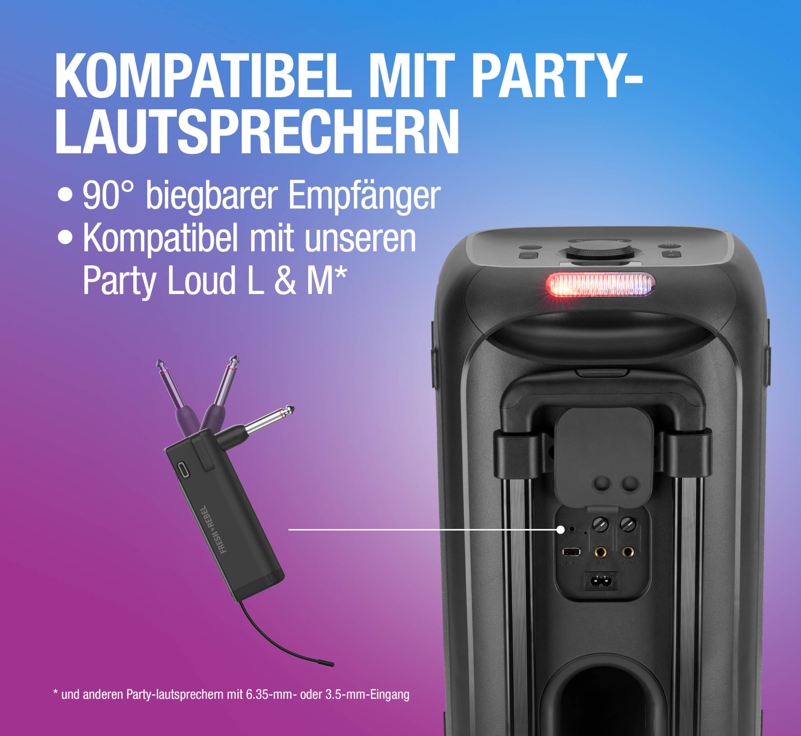 Fresh 'n Rebel Kabelloses Mikrofon-Set - 2 Karaoke-Mikrofone zum Singen - Erstklassiger Sound - 25h wiederaufladbarer Akku - für Jede Partybox - Stabile 2,4-GHz-Verbindung - Plug & Play