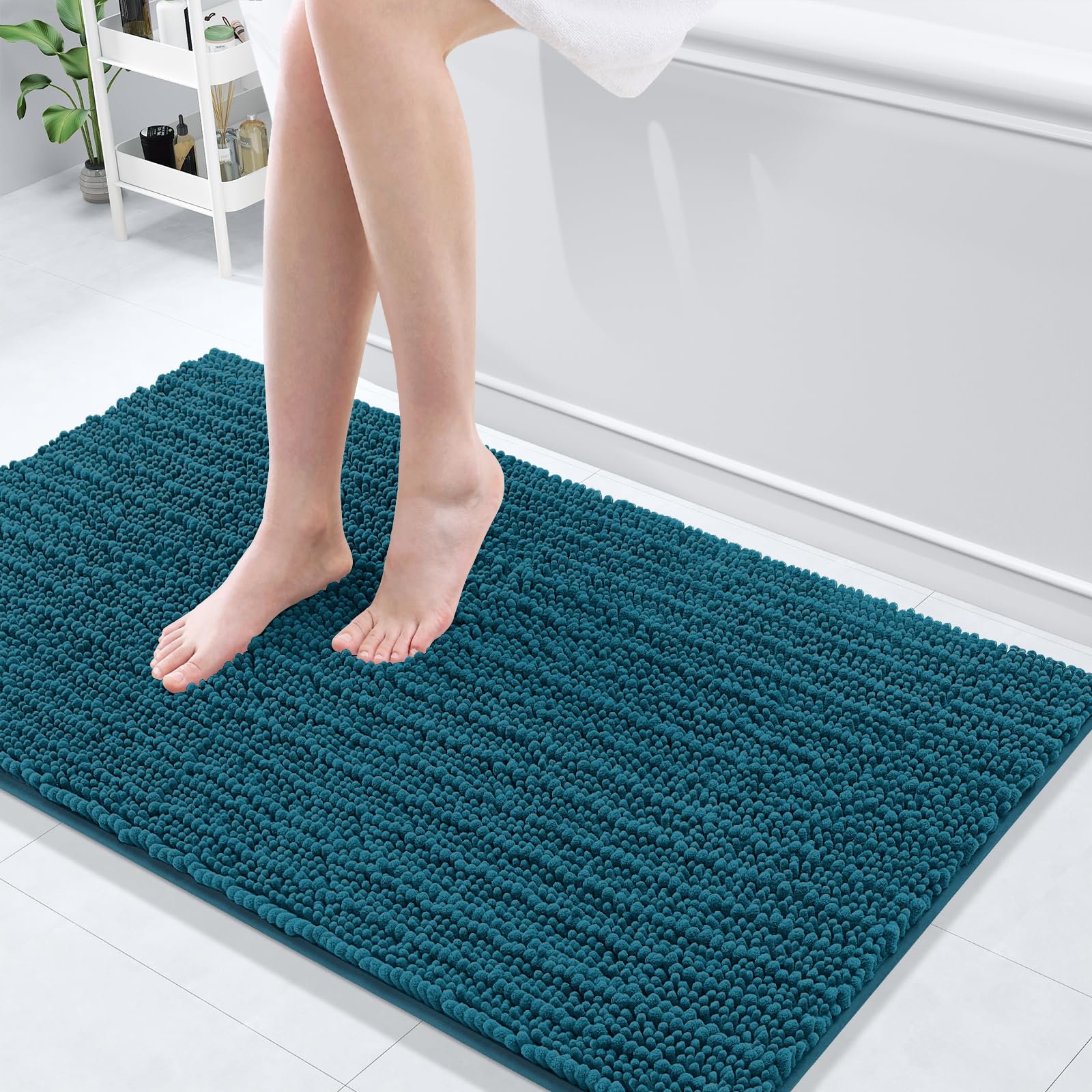 Arotive Luxury Chenille Bathroom Rug Mat, Extra Soft Thick Absorbent Shaggy Bath Rugs, Non-Slip Machine Wash Dry, Plush Bath Mats for Bathroom, Shower
