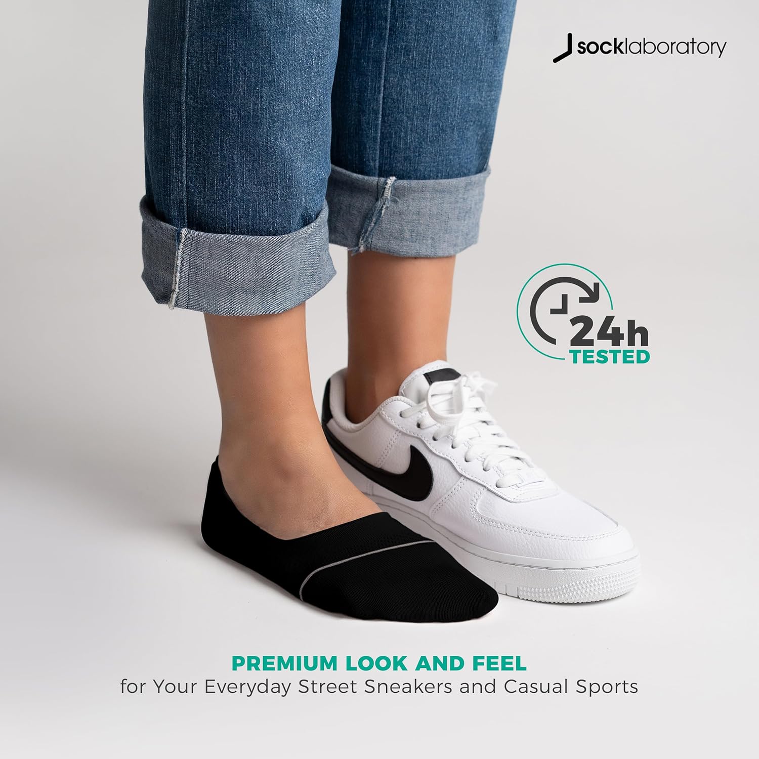 Invisible Socks - Odor Resistant, Breathable - Silver Infused Cotton White/Black/Monochrome