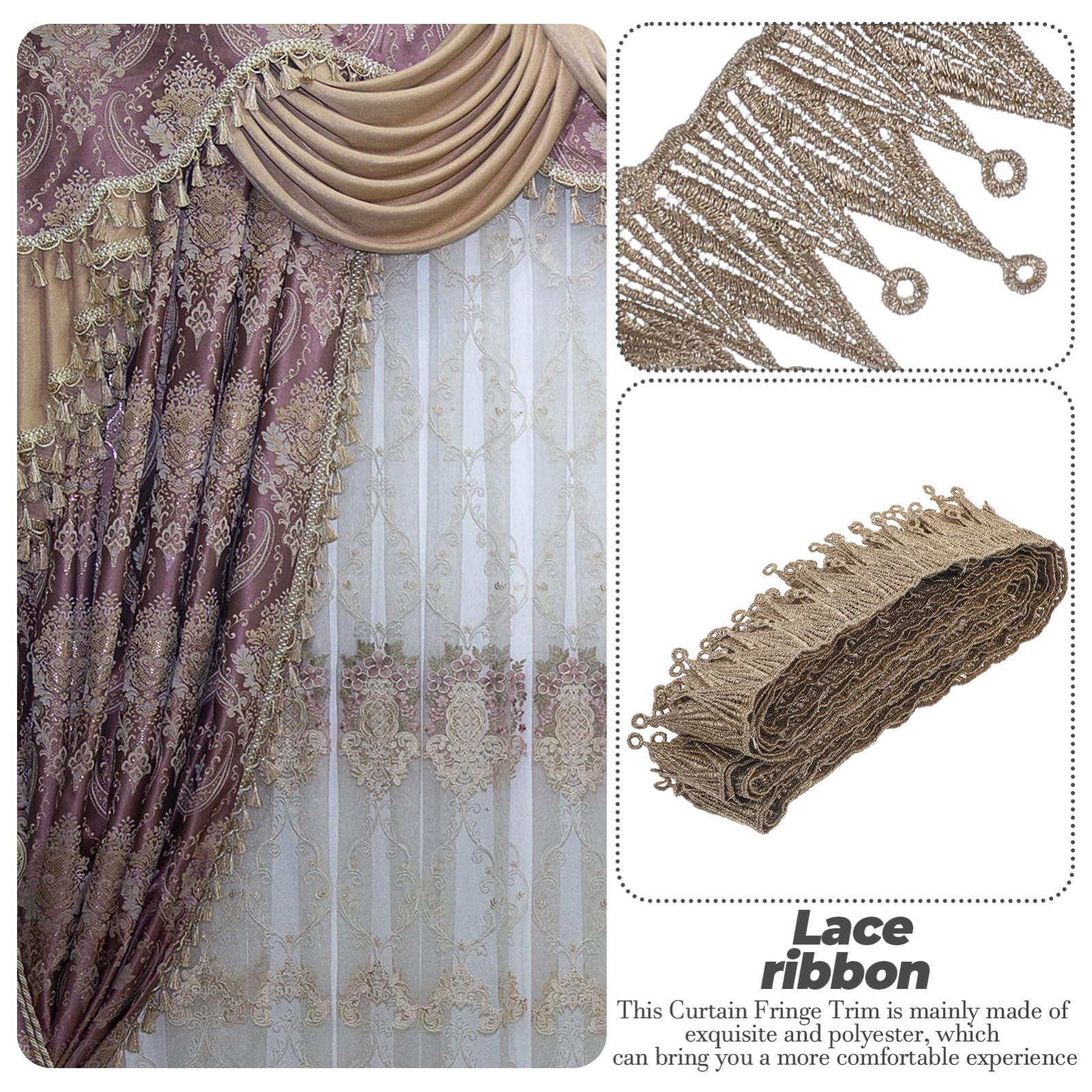 NUOBESTY Accesorios de Encaje Ribete de Tela Adorno de Cortina para Boda Vestido de Novia DIY Encaje Hogar