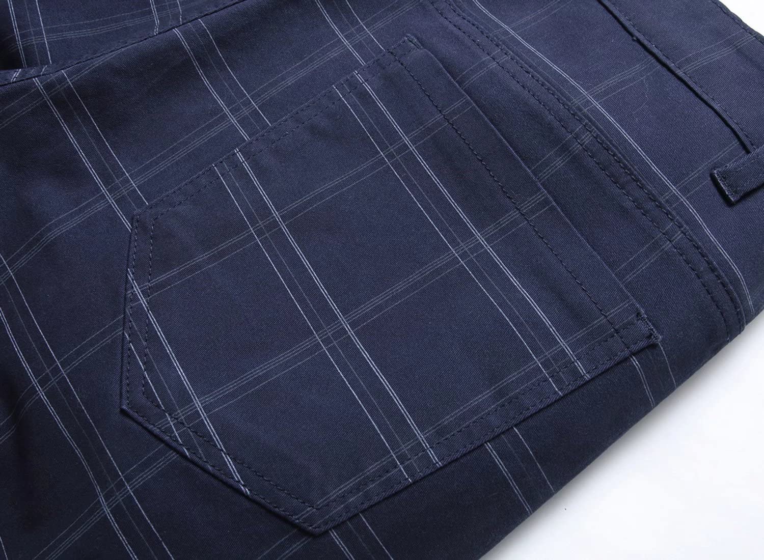 HENGAO Pantaloni Chino da Uomo a Quadri, vestibilità Dritta