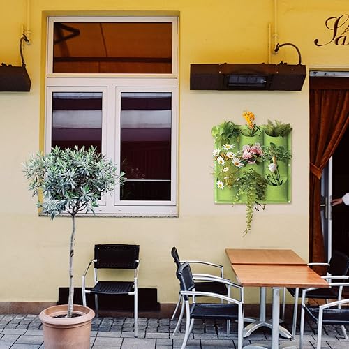 Miniatura 8 de Bolsas de cultivo colgantes para plantar, 9 bolsillos para colgar en la pared, maceta vertical montada en la pared, bolsa de cultivo