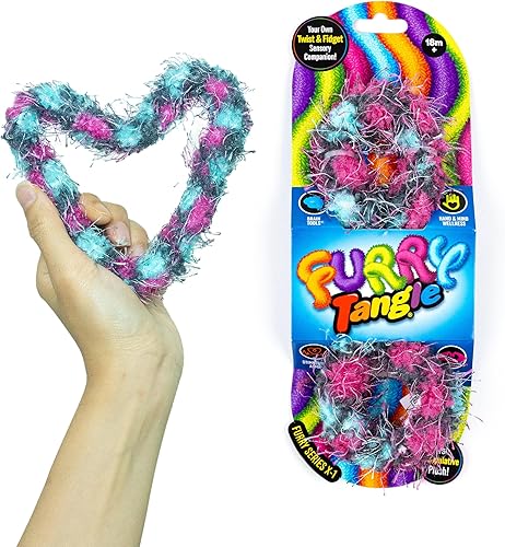 Miniatura 8 de TANGLE Peludo Fidgets (rayas moradas)