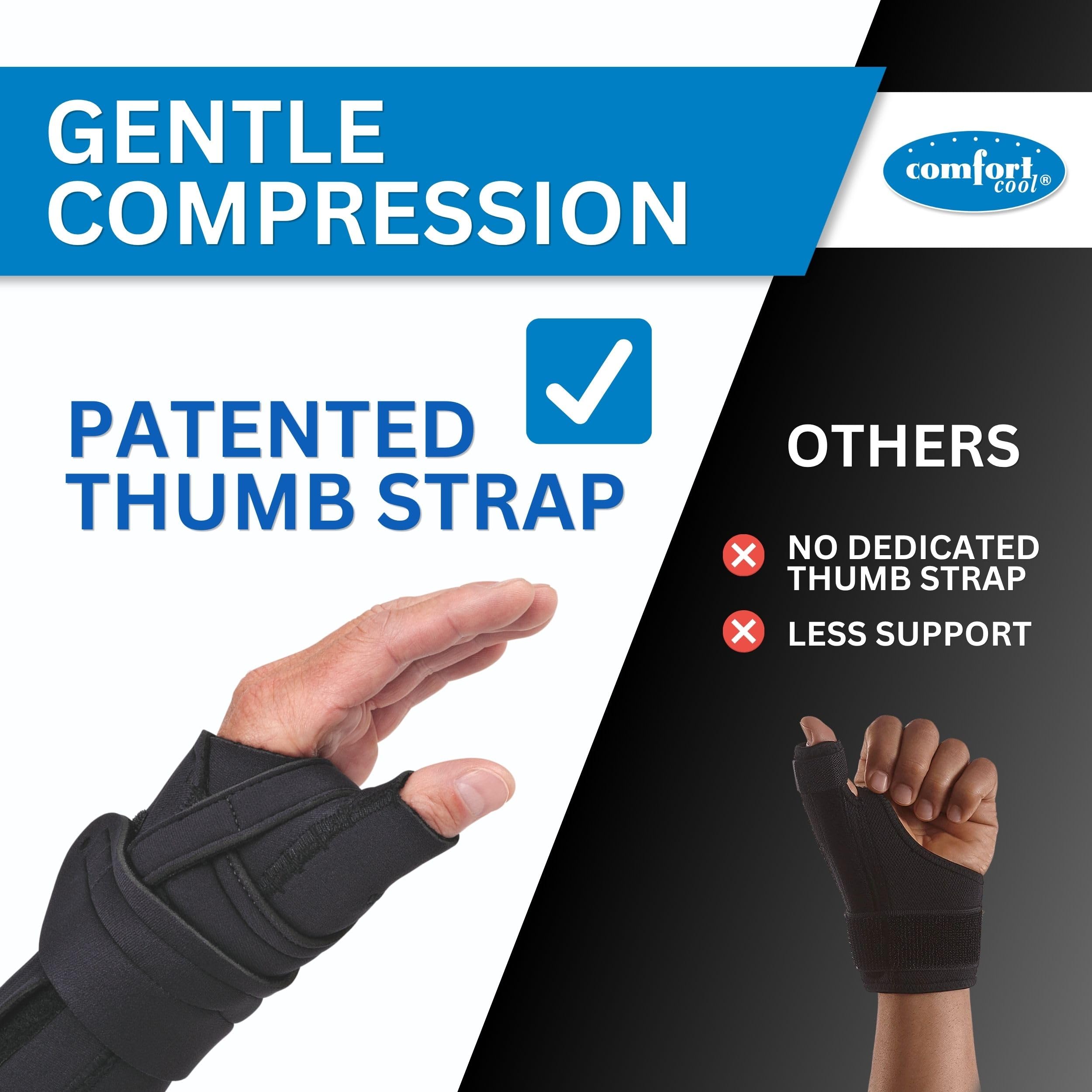 Comfort Cool Arthritis - Muñequera y férula para el pulgar – cómoda y fresca para el pulgar y la muñeca, mediana izquierda NC79572 por North Coast Medical