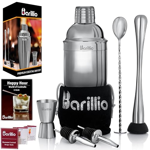 Barillio Mixology Bartender Kit - 8 pcs Stainless Steel Travel