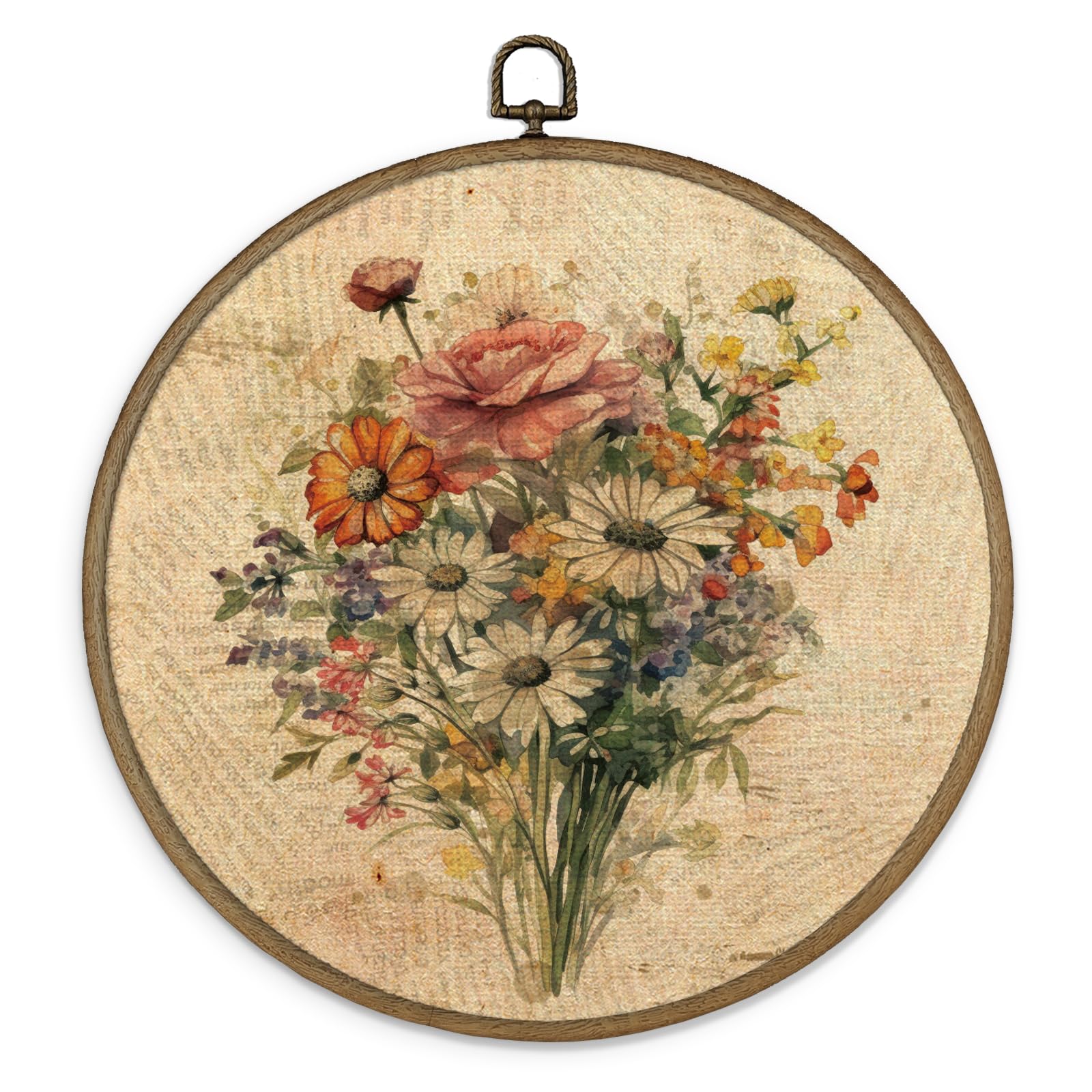 2604047 ぱぐ。MEDI VINTAGE FLOWER EMBROI Amazon.com: MAQIKA Vintage Floral Framed Wall Art Decor, Botanical