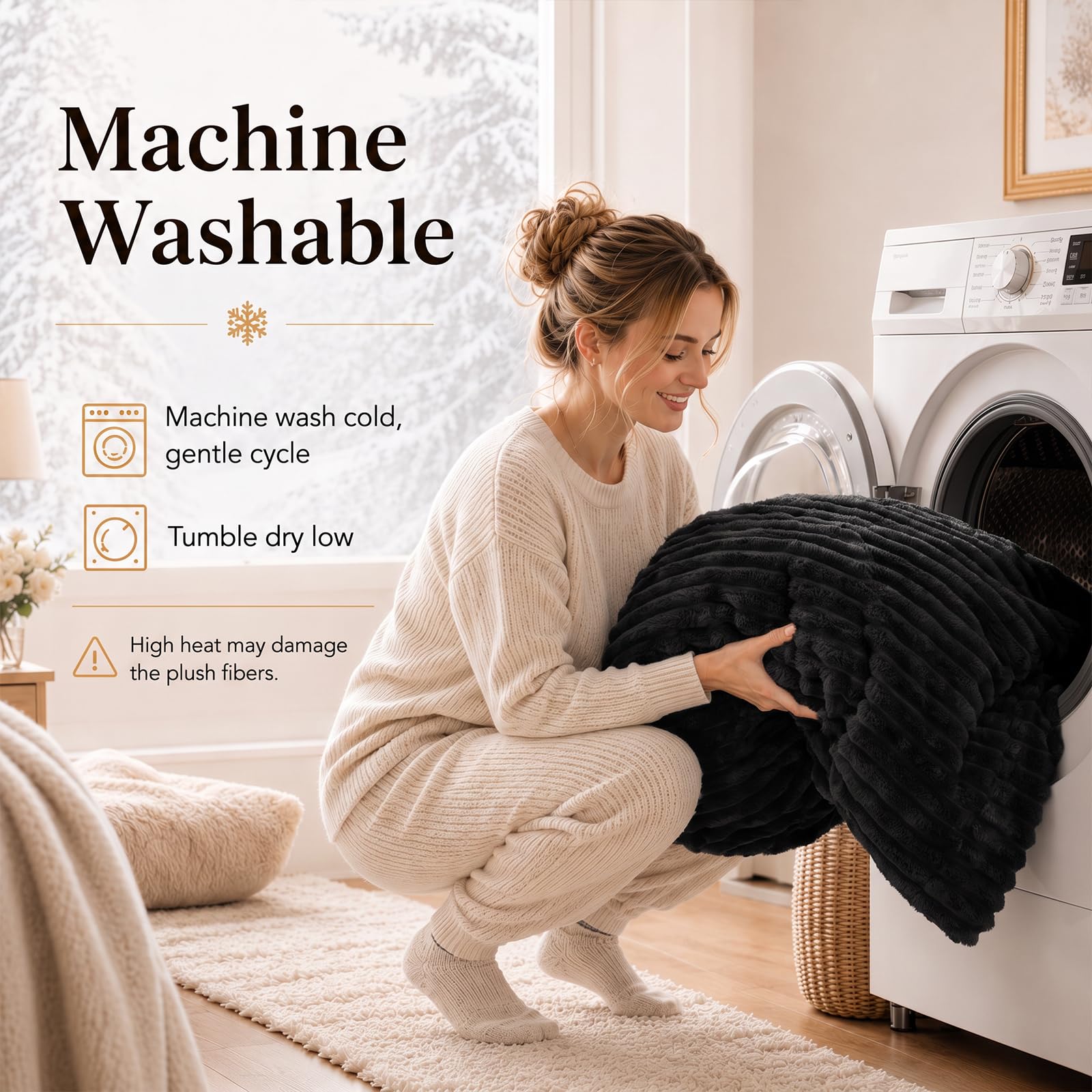 CozyLux Fleece Queen Comforter - Warm Winter Bedding -6 CozyLux Fleece Queen Comforter - Warm Winter Bedding -6