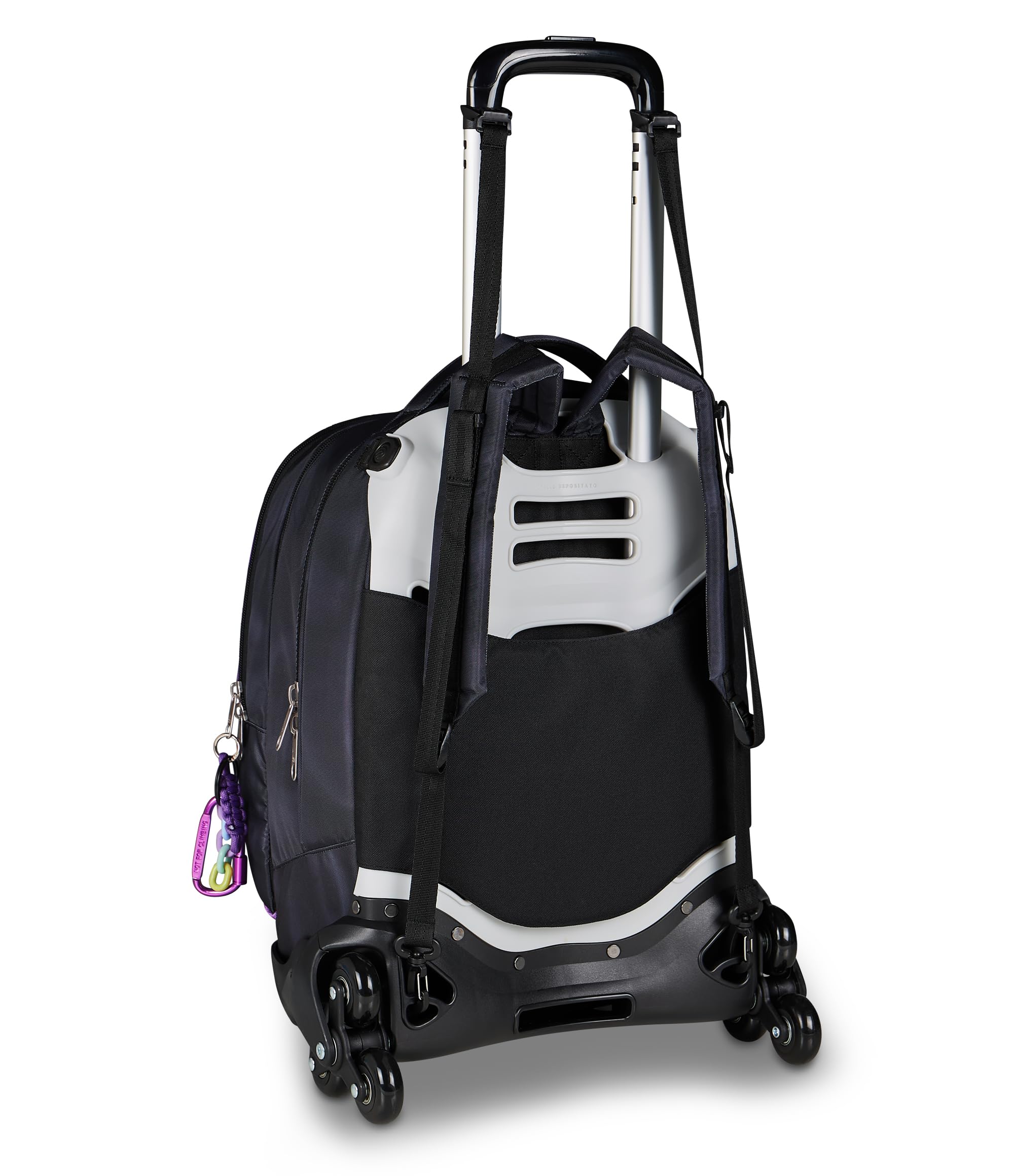 Seven Trolley Scuola Jack 8 Ruote Detach SHADOWS OF COLOR, Nero, 34 L, Scomponibile, Cross-over System, Zainetto staccabile, Tasca laterale porta borraccia, Scuola elementare e media, Bambini, Ragazzi
