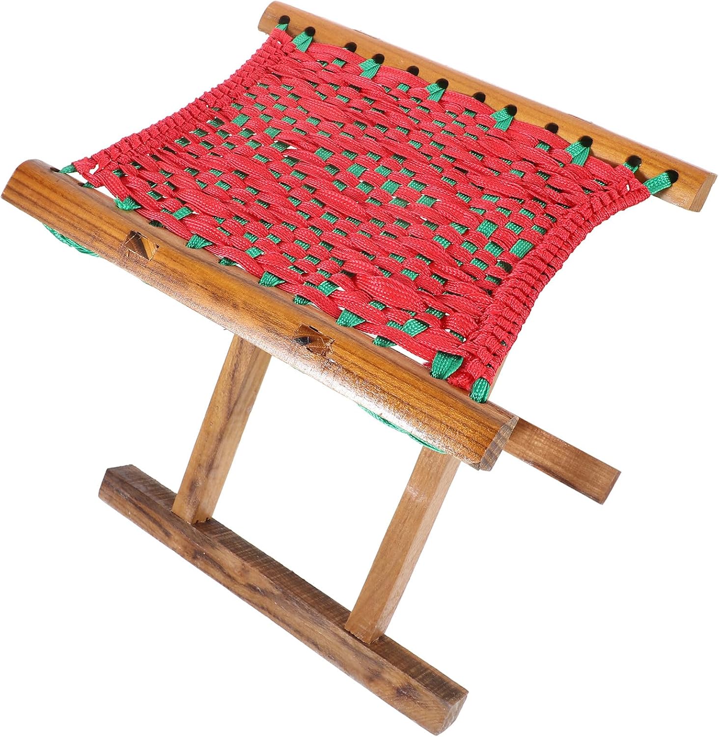 CHILDWEET Portable Folding Camping Stool Wooden Fishing Seat Foldable Outdoor Bench for Adults, Retractable Footrest Stool for Hiking, BBQ, Travel, Lightweight and Compact