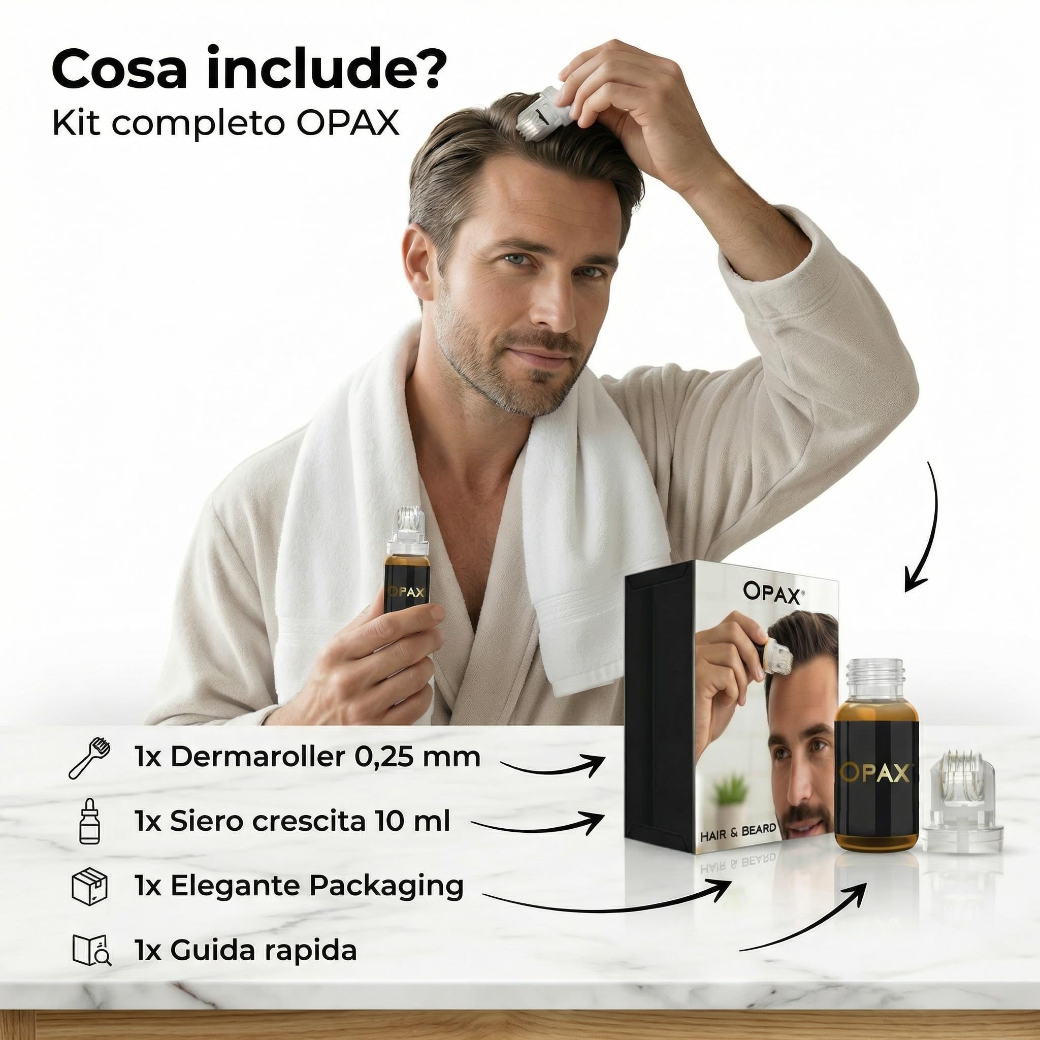 Derma roller cheveux, produit pour la perte de cheveux, renforce et stimule