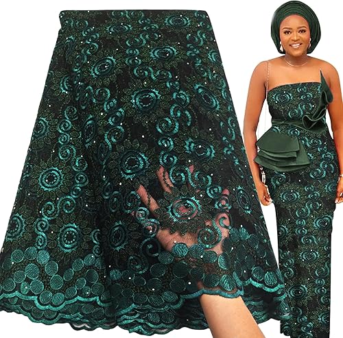 Bestway Tela de encaje de encaje africano bordado de diamantes de imitación de moda, tela de tul francés, fiesta de boda nigeriana, material de