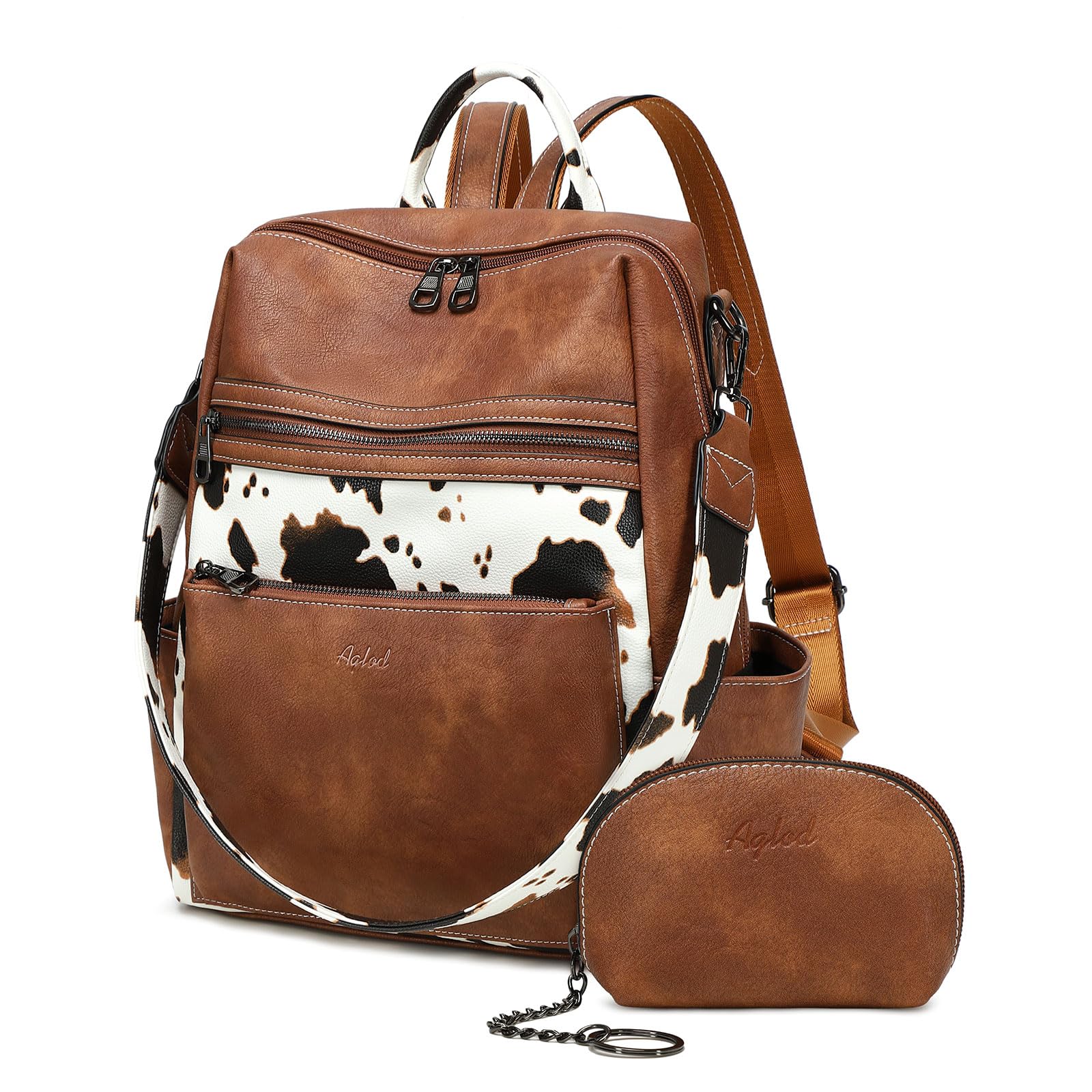 AGLOD Leather Backpack Purse for Women Designer Ladies Shoulder Bag Fashion Faux Work Travel Daypack