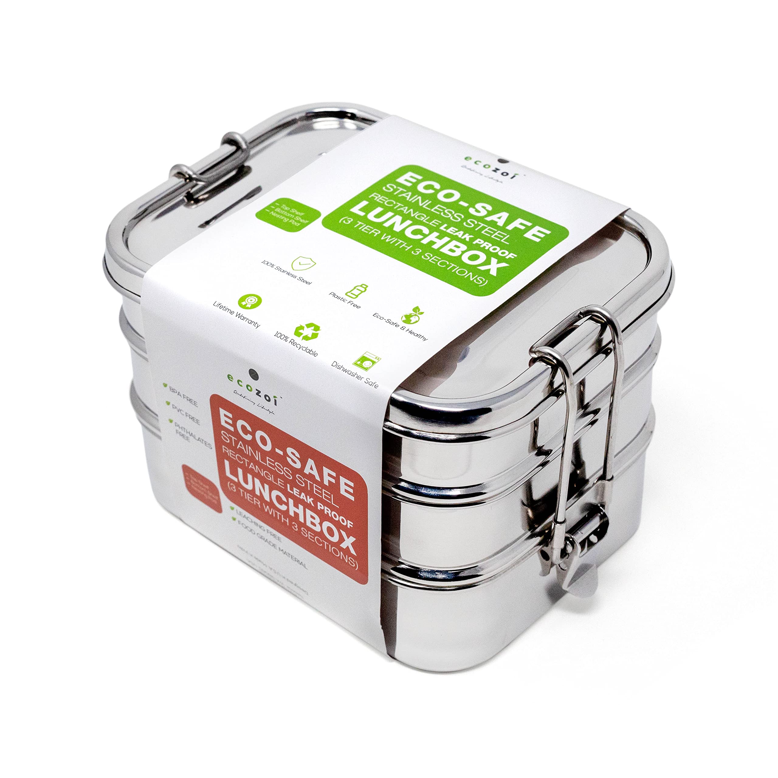 Photo 1 of ecozoi Stainless Steel Lunch Box | 3 Tier | Gray