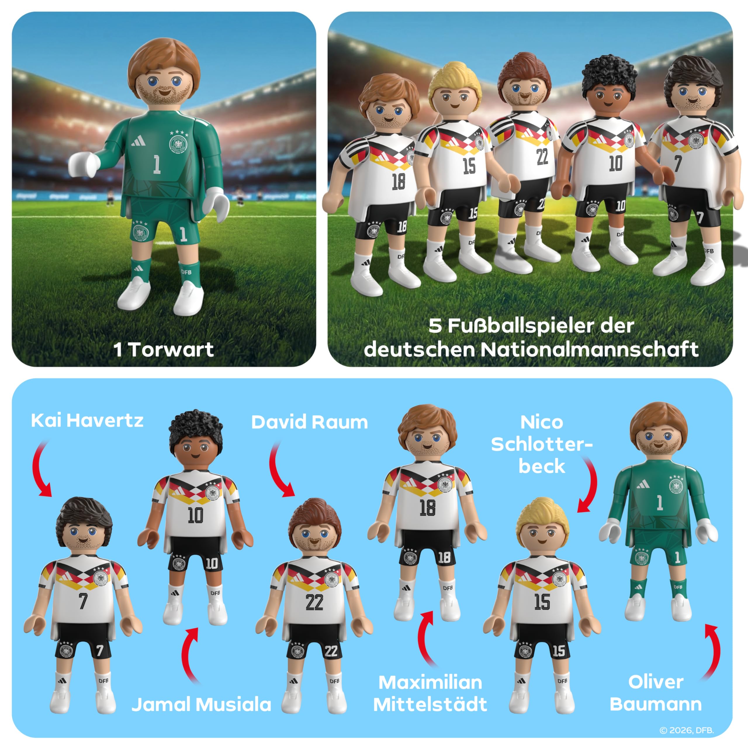 PLAYMOBIL DFB 210450 - Jeu de Joueurs 2 - Figurines de Football