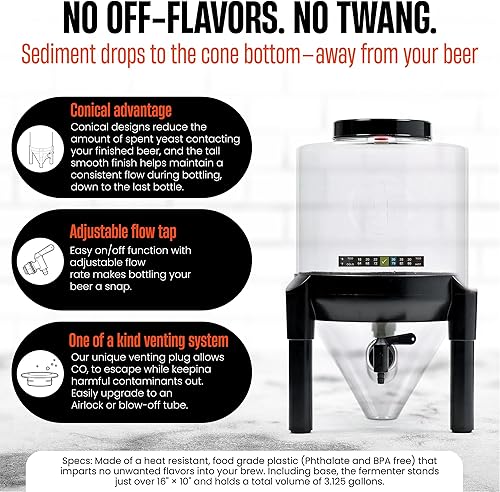 Miniatura 3 de Brewdemon fermentador cónico (claro)