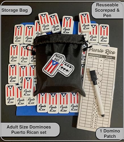 Miniatura 2 de Juego de dominó doble de seis dominó de Puerto Rico tamaño adulto alto y grueso, ideal para fiestas familiares divertidas en casa, bares y cualquier
