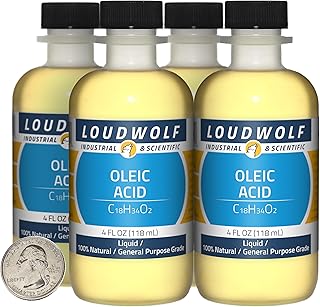Loudwolf Oleic Acid / 16 Fluid Ounces / 4 Bottles / 100% Natural General Purpose Grade/Liquid