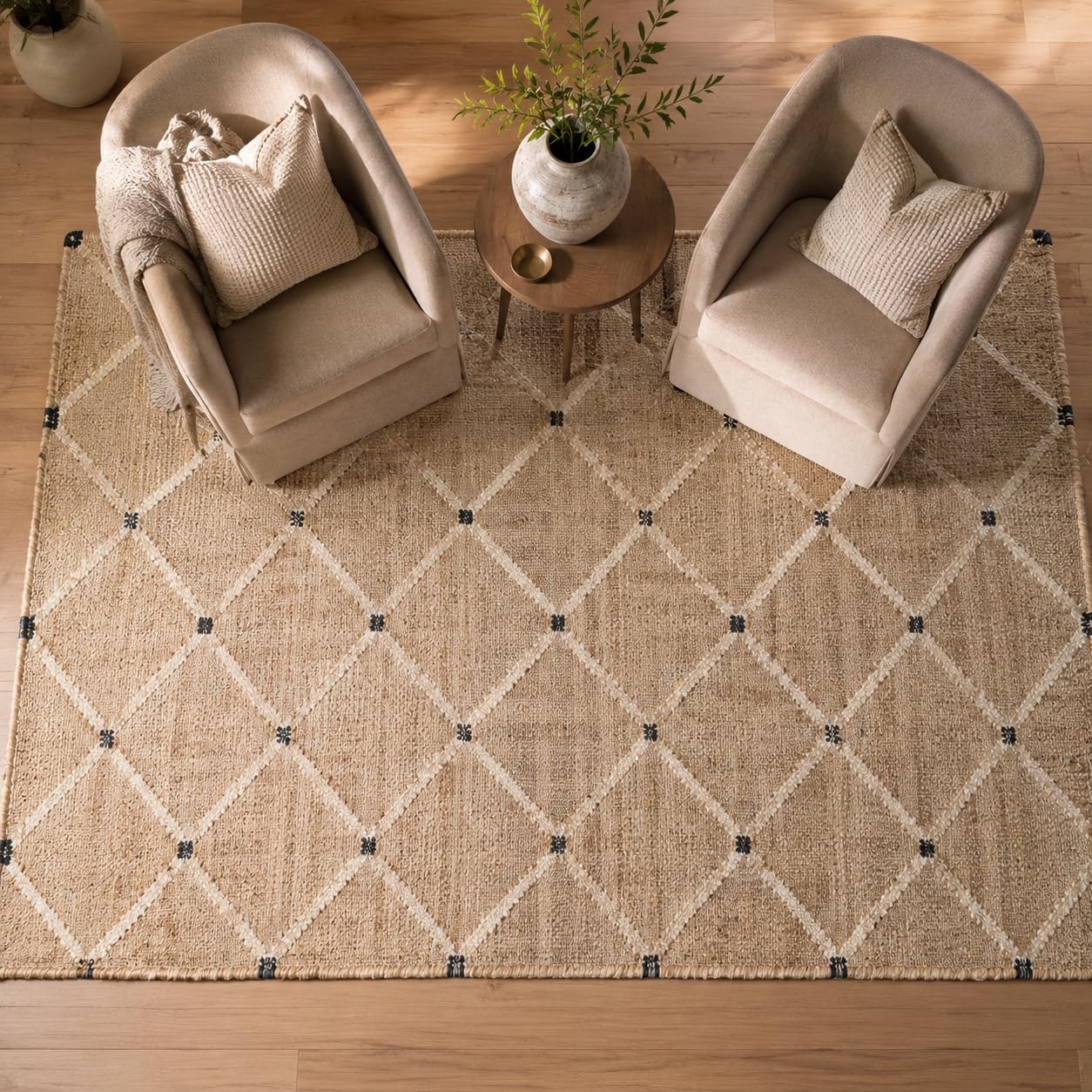 Photo 1 of FRELISH DECOR Hand Woven Jute Area Rug 5'x8'