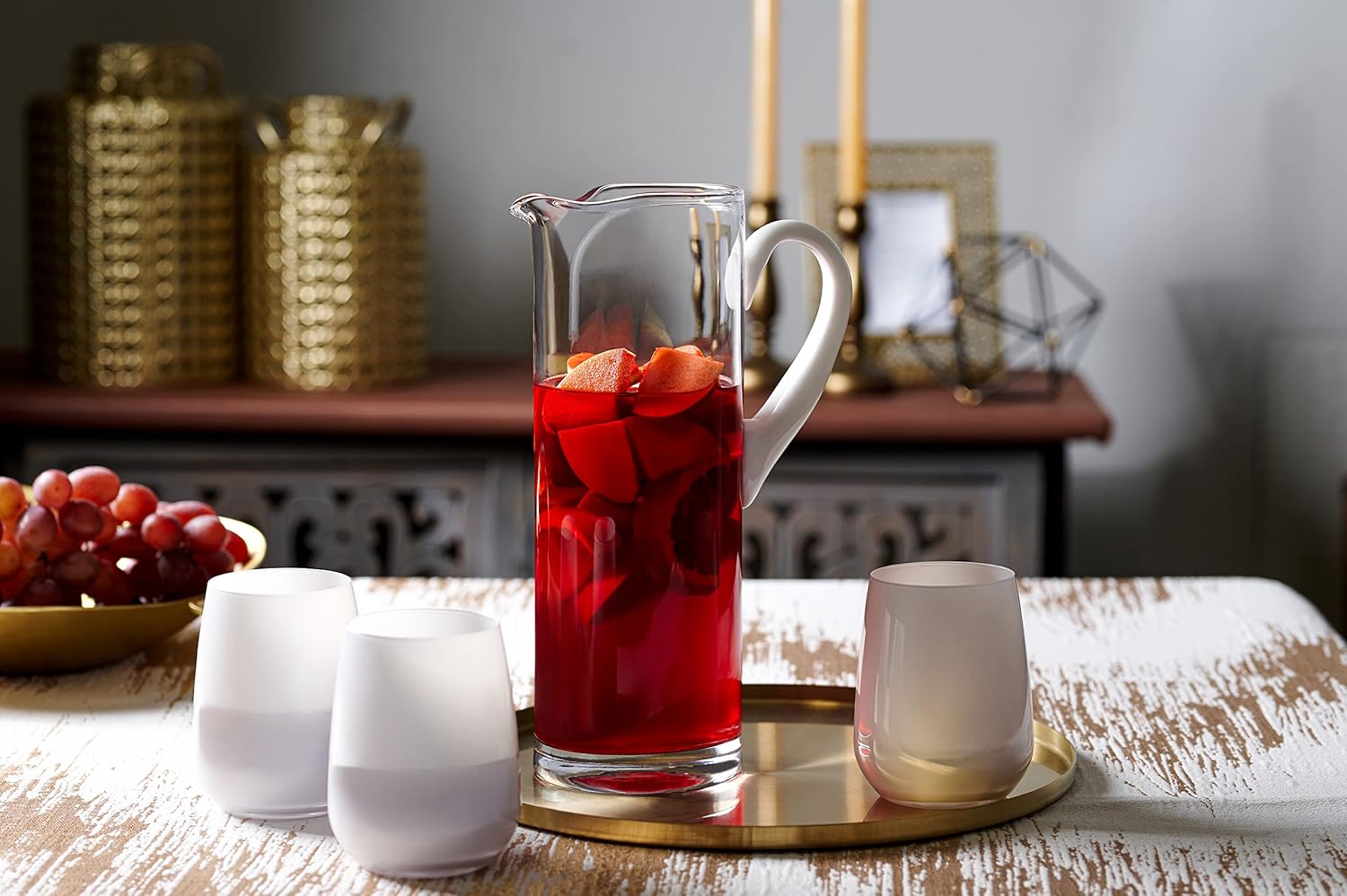 Barski Tumbler Glass - Double Old Fashioned - Set of 6 Glasses - White DOF Rock tumblers - Stemless Crystal Glass For Whiskey - Bourbon - Beverage - Drinking Glasses - 13 oz. - Made in Europe