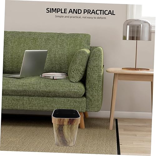 Miniatura 5 de Botes de basura de madera para basura, pequeño, rústico, rectangular, contenedor de basura para baño, dormitorio, cocina, hogar, oficina,