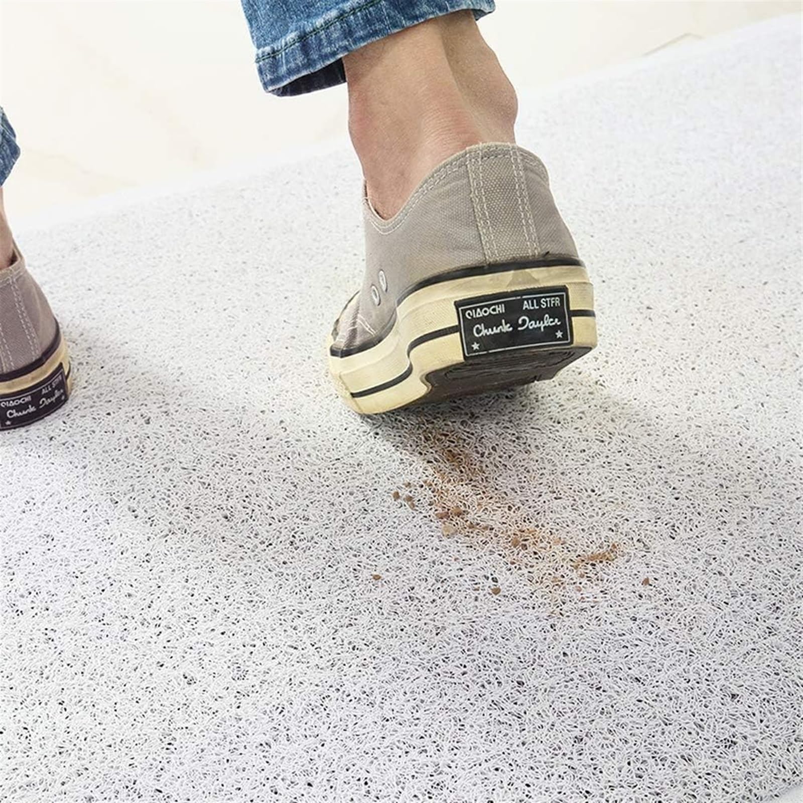 Felpudo Atrapapolvo para Puerta de Entrada Alfombra De Baño Semicircular, Absorbente Antideslizante,Alfombrillas Lavables,Piso Interior Resistente(C,45x90cm(18x35inch))