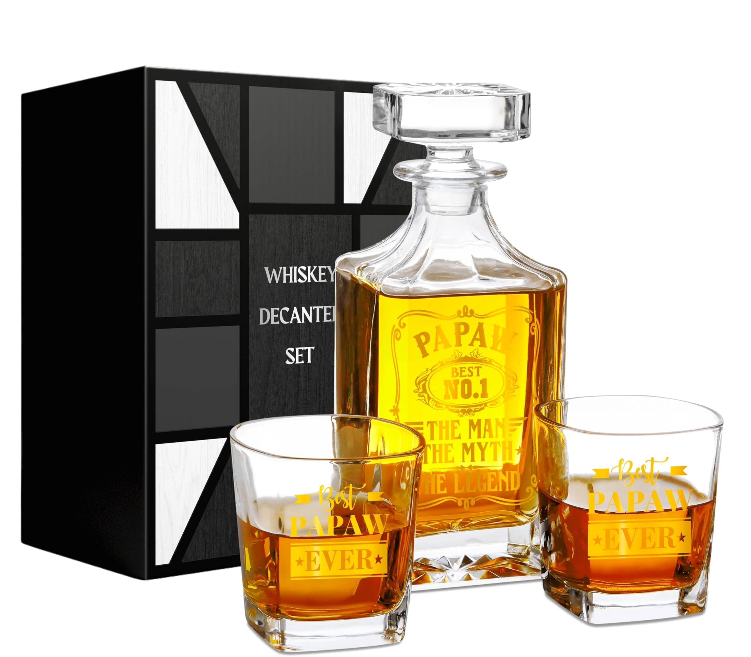 Carafe à décanter à whisky empêchant l'évaporation avec ses 2 verres