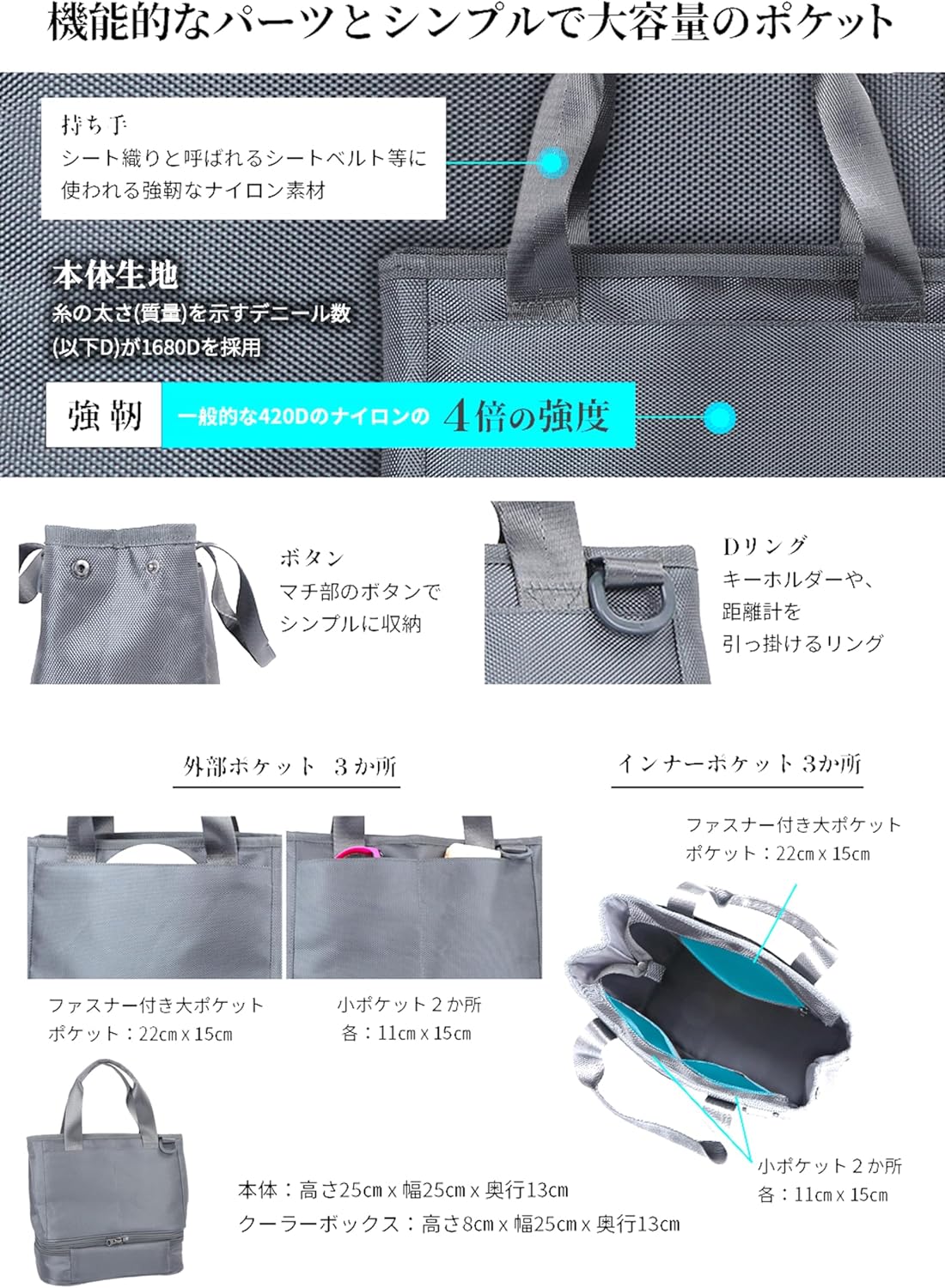 Amazon | [GINO] ジーノ 【ロゴ無し】 ゴルフ ラウンドトート