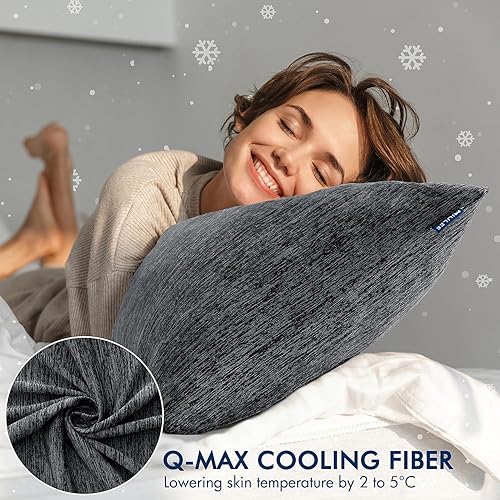 Vista 2 de MIULEE Almohada corporal larga para adultos, almohada corporal para dormir de lado, espuma viscoelástica, cama refrescante tamaño matrimonial