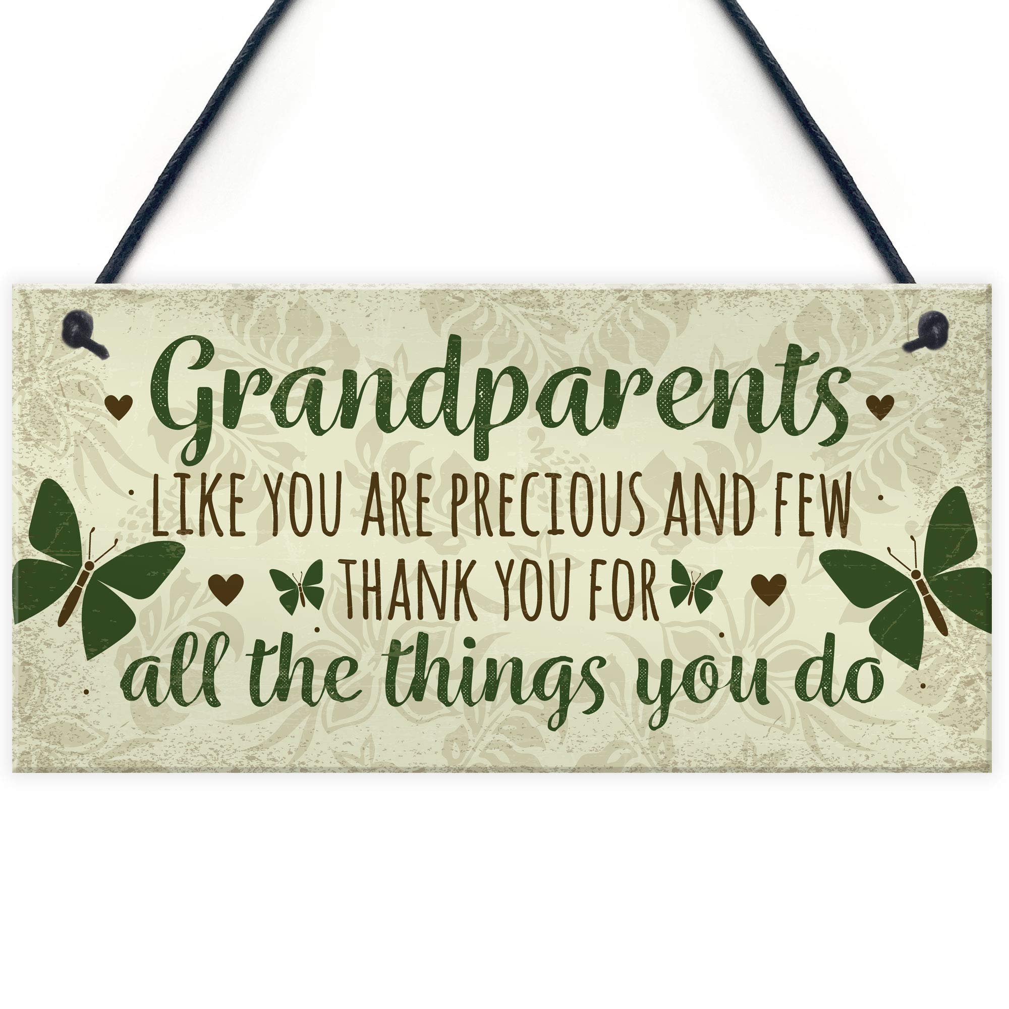 Red Ocean Handmade Hanging Plaque Grandparent Gifts For Grandma Grandpa Nan Grandad Birthday Christmas Loving Thoughtful Thank You Present