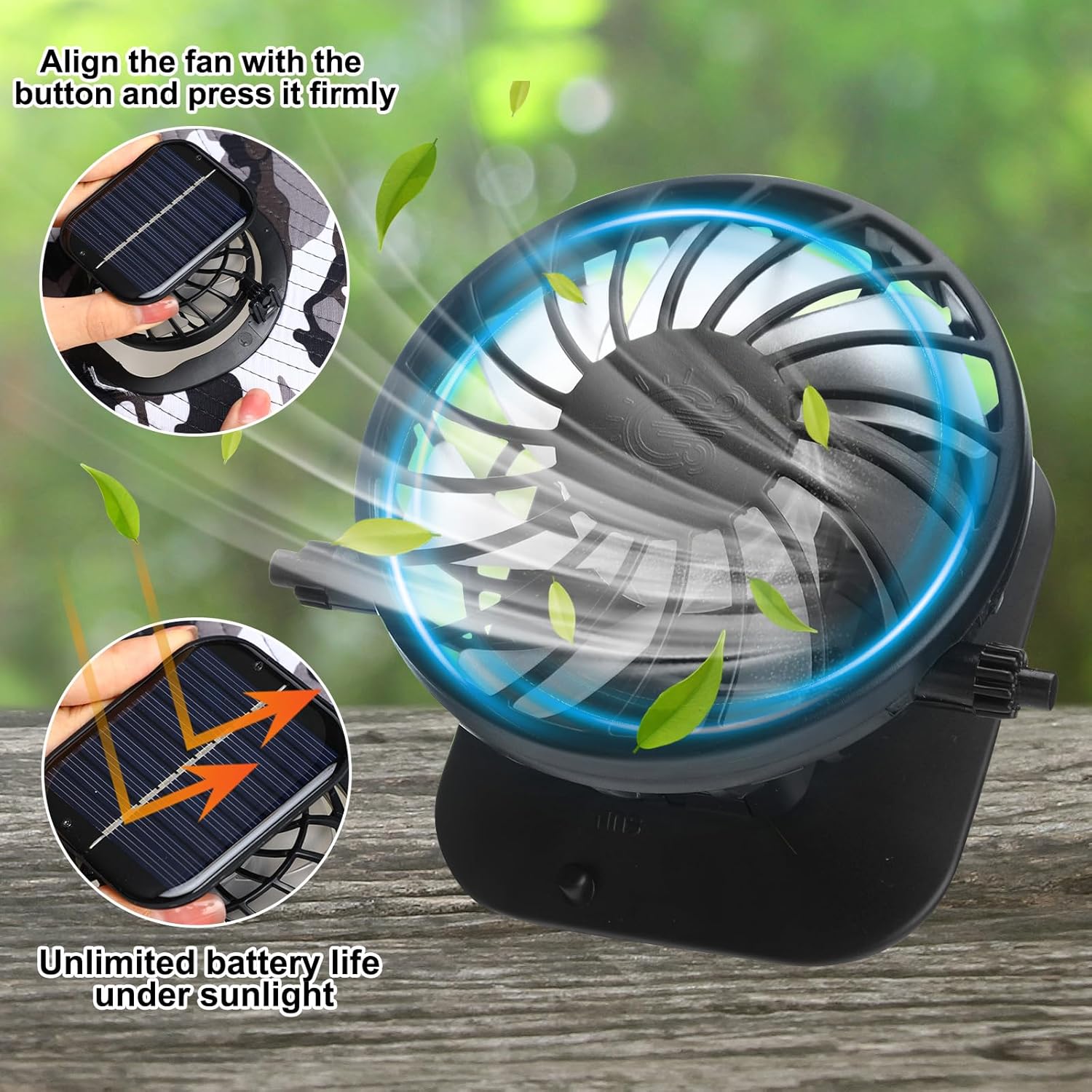 Berlune Solar Fan Hat with 2 Fans for Men Wide Brim Cooling Outdoor Hat Fishing Hiking Bucket UPF 50+ USB & Solar Powered