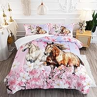 Vista 17 de Juego de edredón de unicornio para niñas, juego de ropa de cama de mariposa, juego de edredón de arco iris, tamaño individual con 1 edredón y 2