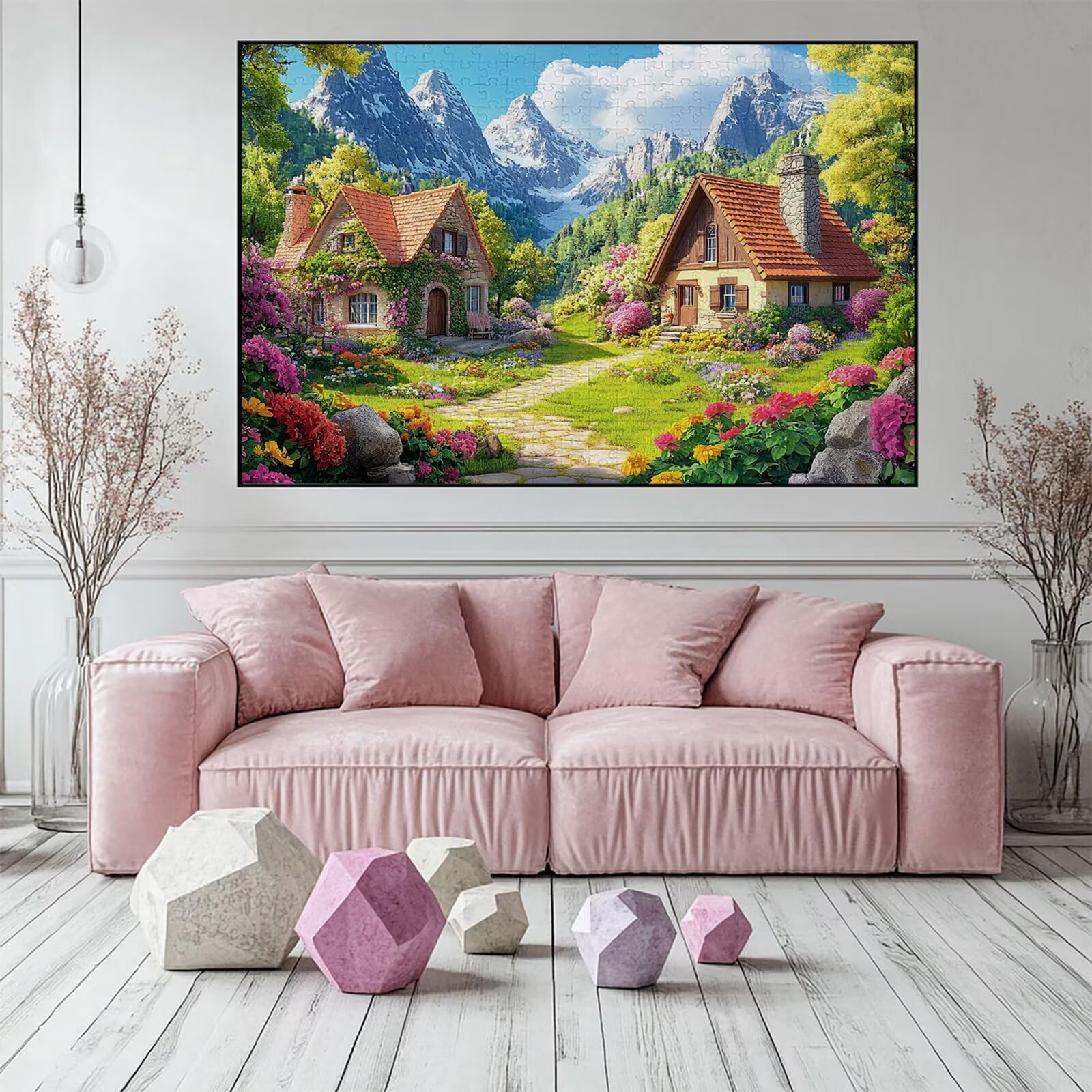 Puzzle 4000 elementów kabiny dla dorosłych góra 141 x 87 cm rzemiosło klasyczne 3D drewniana układanka do rodzinnych gier aktywnych, układanka do samodzielnego wykonania nawet do dekoracji ścian domu