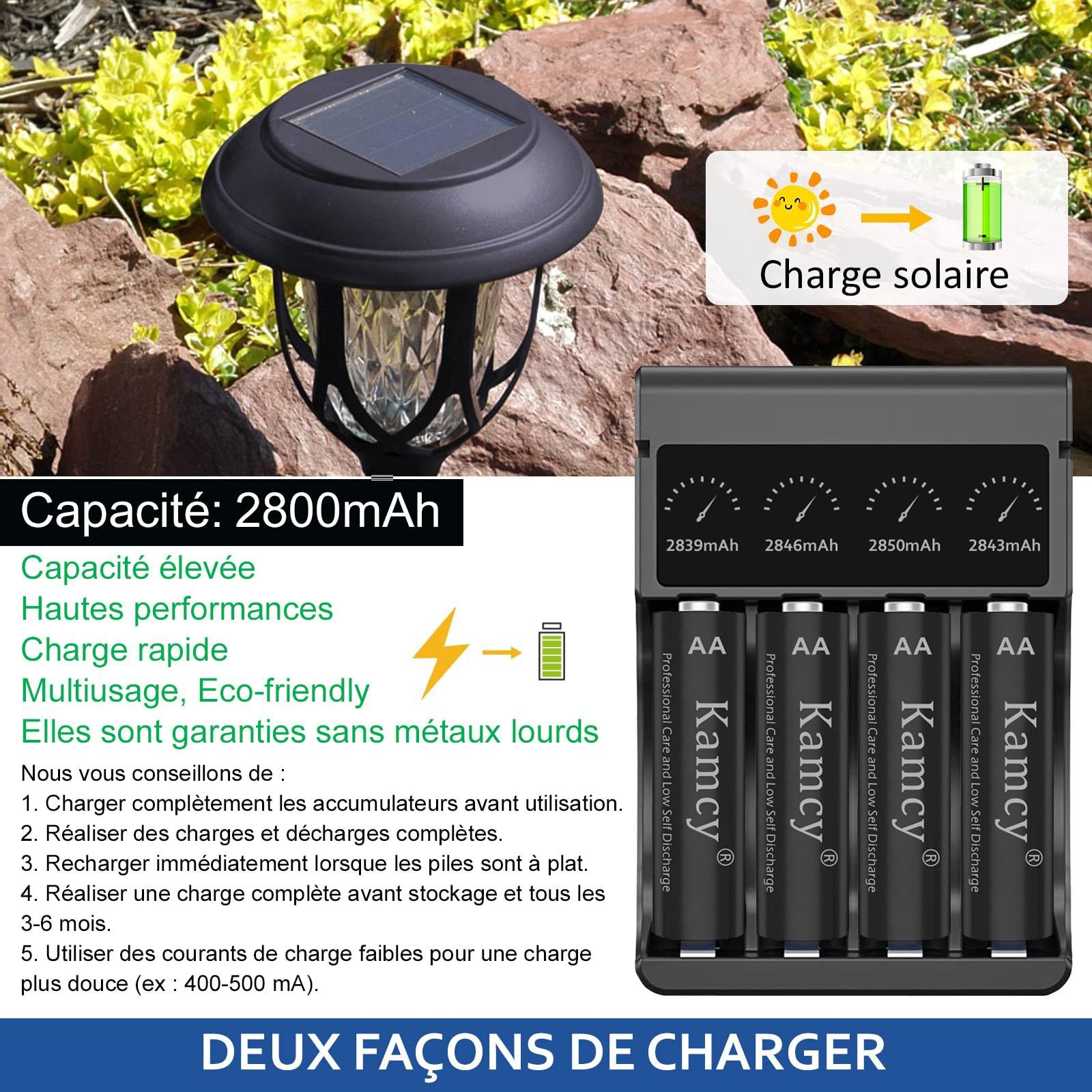 12 Batterie AA Ricaricabili OOHHEE 2800mAh - Ni-MH A Bassa Autoscarica Con 3 Scatole Di Protezione - Foto 2