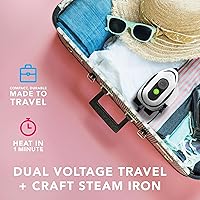 Vista 6 de Steamfast Modal - Plancha de vapor de doble voltaje para manualidades, suela antiadherente para arrugas persistentes, control de temperatura, tiempo