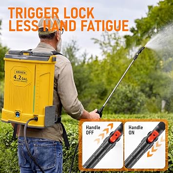Battery Powered Backpack Sprayer Compatible with DeWalt 20V MAX Battery -100 PSI Electric Weed Sprayer 4.2 Gallon, Yard Garden Sprayer (No Battery) with Visible Water Level for Lawn, Garden, Yard