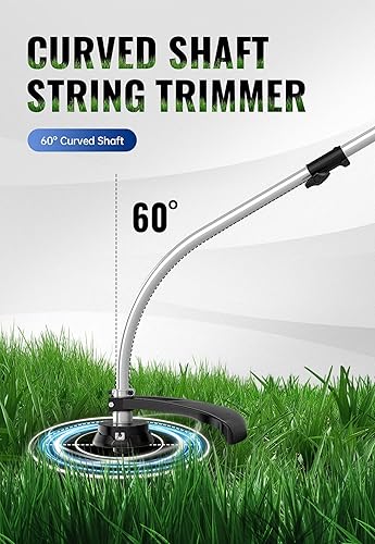 Miniatura 2 de WILD BADGER POWER - Desbrozadora de malezas de 26 cc a gas, recortadora de cuerdas 2 en 1 de 15 pulgadas con eje curvo, peso ligero de 9.9 libras