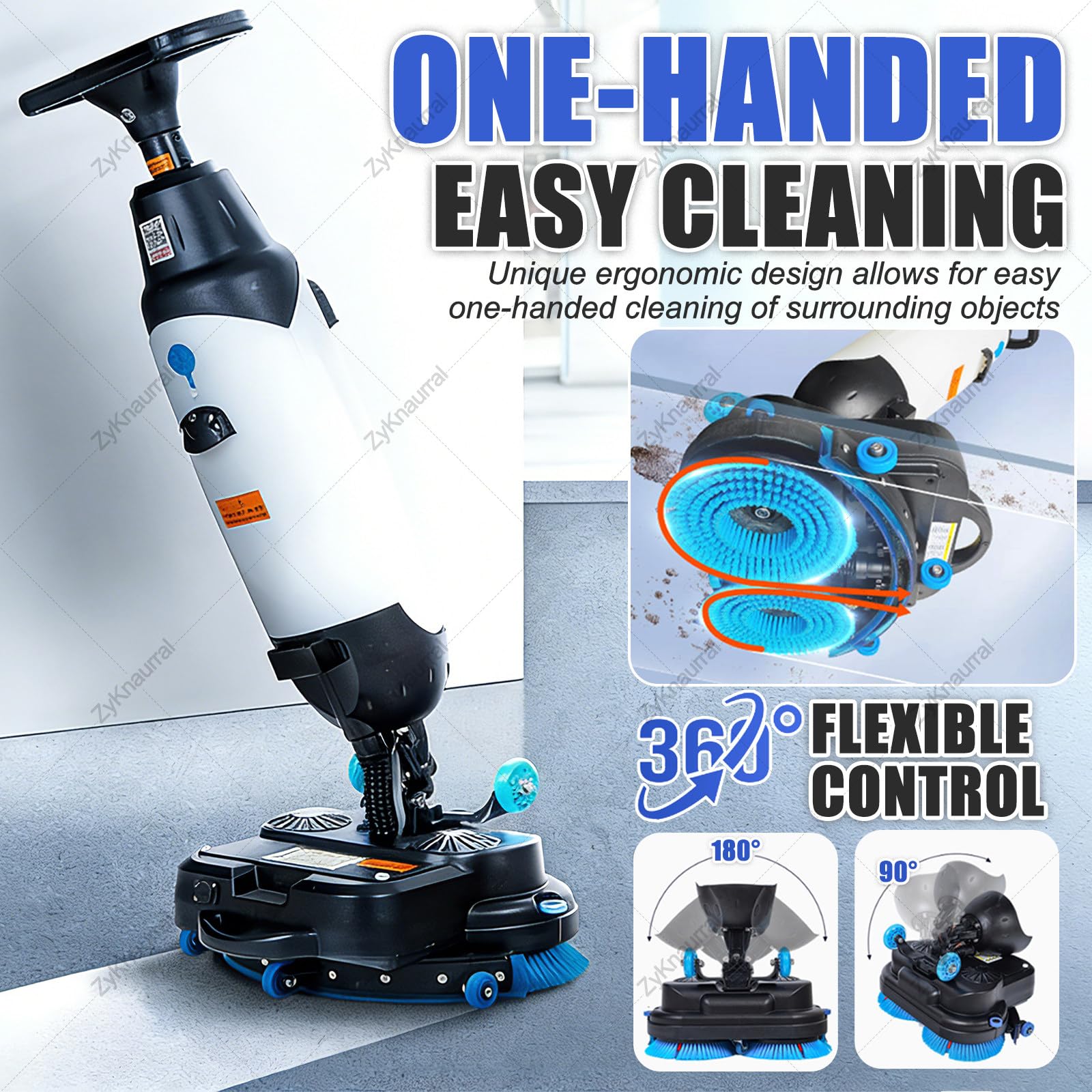 Minifregadora De Suelos De 17" De Grado Comercial Para Suelos De Madera, Baldosas, Terrazo, Mármol Y Cemento. Autopropulsada, Funcionamiento Silencioso, Ideal Para El Hogar Y El Negocio. Red