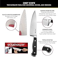 Vista 3 de Sabatier Forged Stainless Steel Chef Knife with Edgekeeper Self-Sharpening Blade Cover, High-Carbon Stainless Steel Kitchen Knife, Razor-Sharp Knife