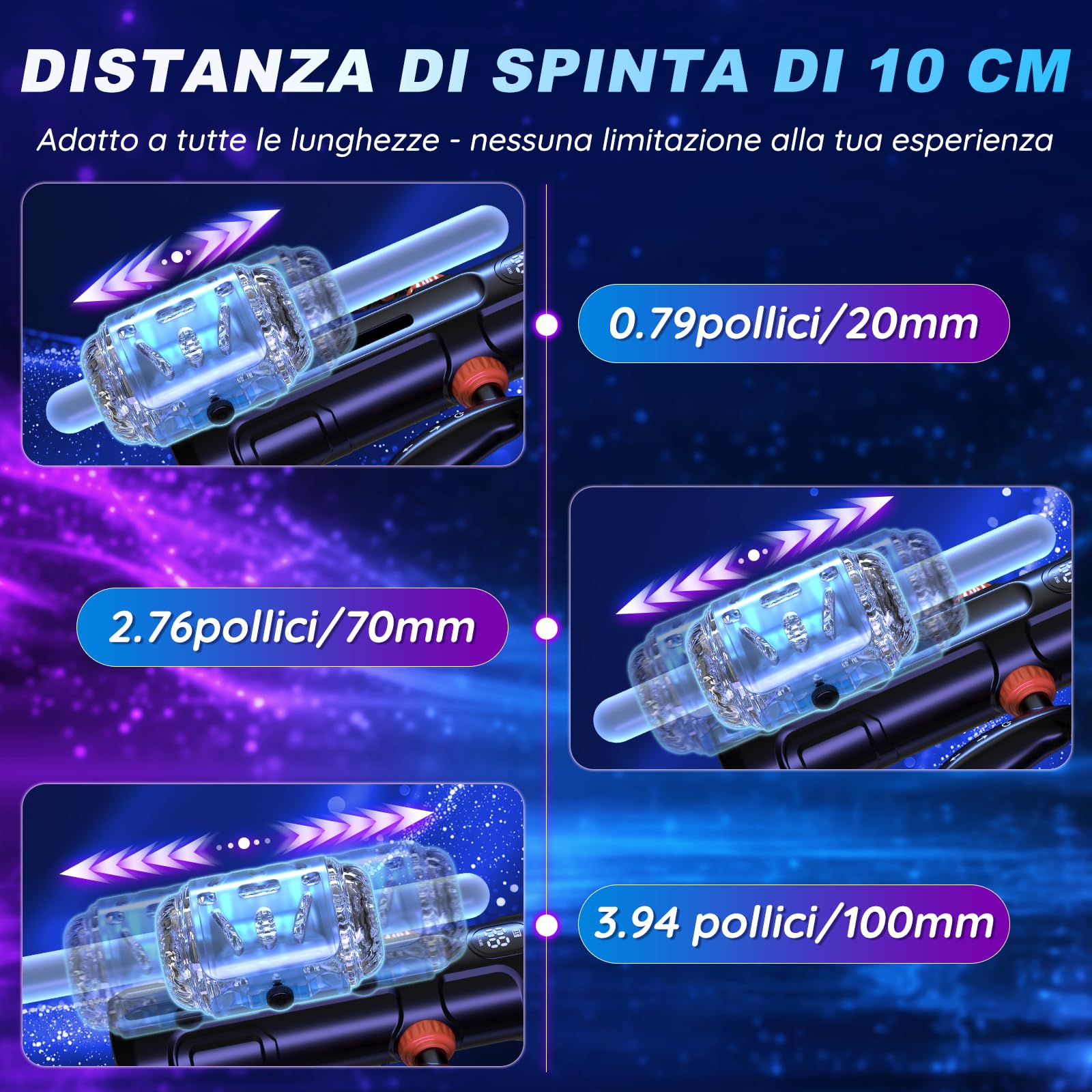 Masturbatore Uomo Masturbatore Automatico Sex Toys - Masturvatore per Uomo Automatico LED Sex Toy con Supporto per Telefono Distanza di Spinta di 10 cm Masturbtore con 2 maniche per Pene Sexytoy