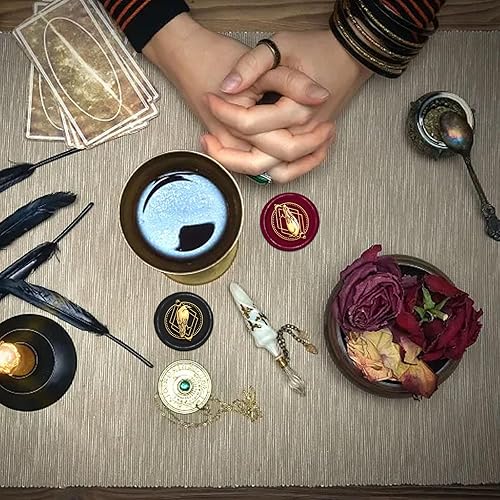 Miniatura 4 de CRASPIRE Sello de cera de cuervo  1.181 in de cristal de luna de cuervo extraíble cabeza de latón sello de cera de sellado de Halloween con mango de