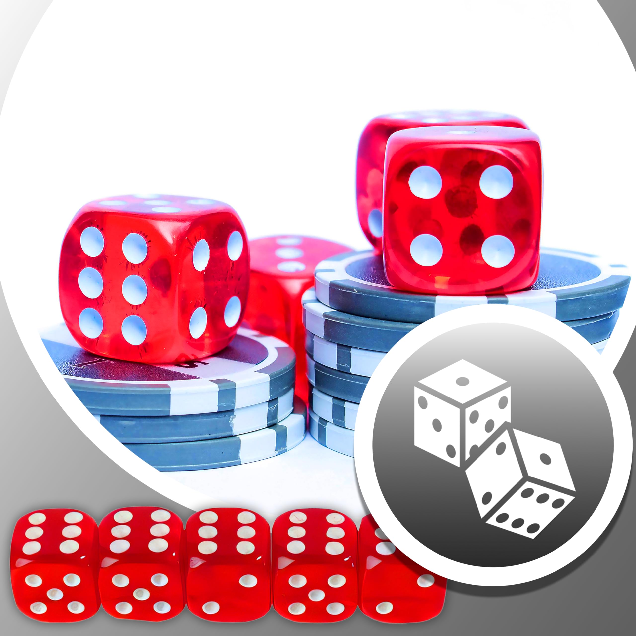 Retoo Juego de Póquer 500 Fichas Cartas y Alfombrilla con Maletín para Texas Holdem Blackjack, 2 Barajas 5 Dados, 3 Botones, 1 Tapete Maletín de Aluminio con Cerradura para Profesionales y Aficionados