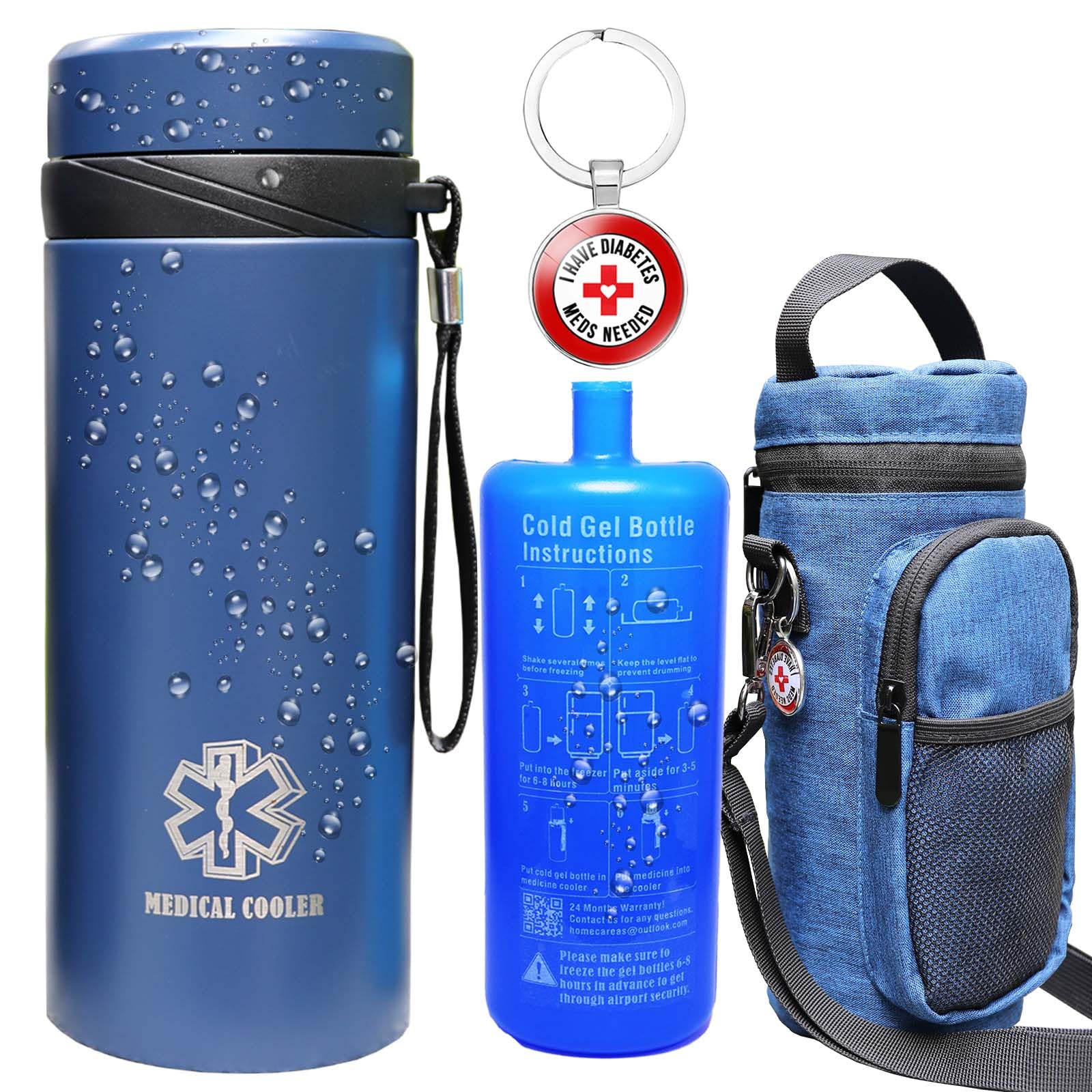 48H 7 Pen Insulin Cooler Travel CASE Medical Travel Cooler Bag Medicine Cooler Box EpiPen Carry Case TSA Approved Diabetic Pen Travel Case Hard Shell Insulina with Biogel Ice Pack