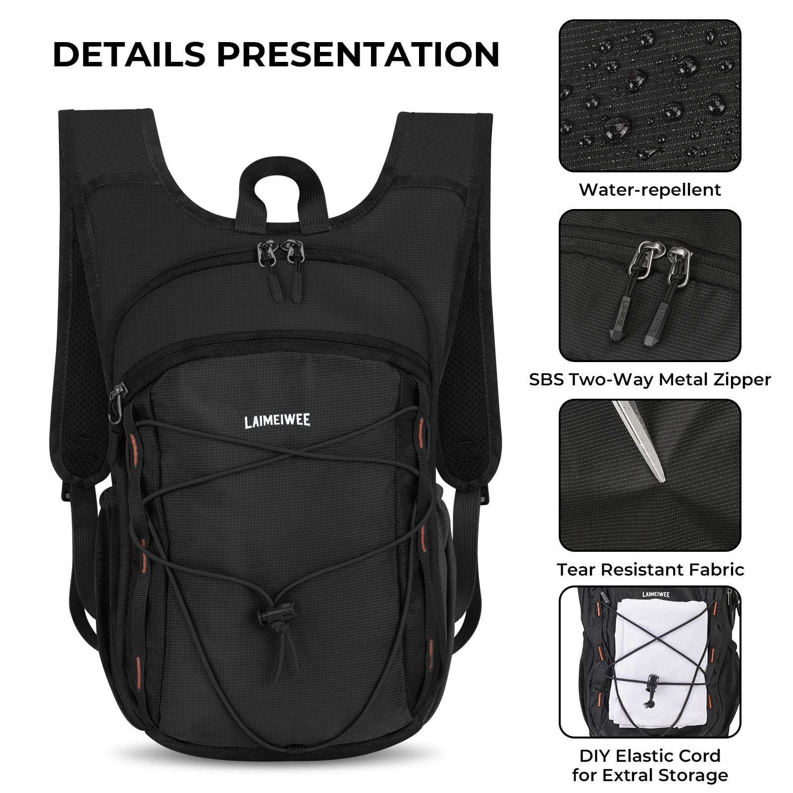 Mochila pequeña de senderismo plegable de 13 L, mochila ligera y plegable para viajes de un día, mochila de viaje para hombres y mujeres